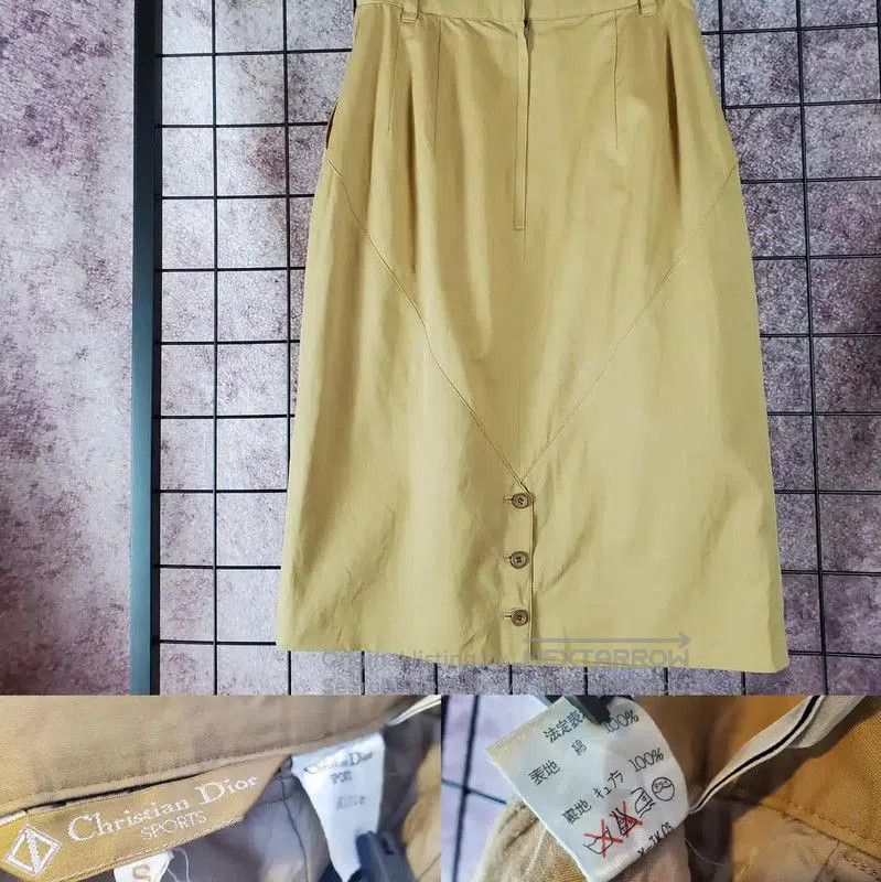 Dior Dior Summer Khaki Cotton Skirt in Size S . Size 22" - 1 Thumbnail