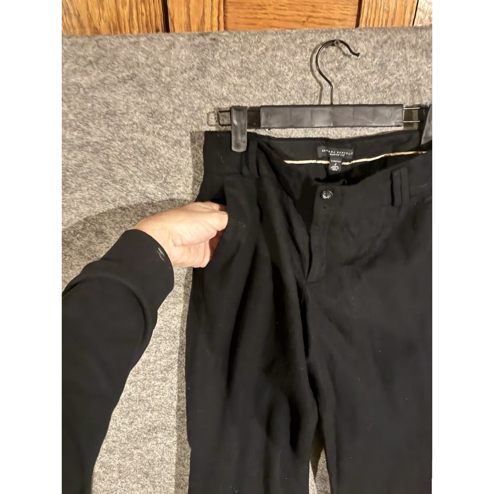 Banana Republic VINTAGE Banana Republic Martin-Fit Pants Womens Size 4 Stretch Office Chic 2009 Elegant Black Wool Spandex Size 27" / US 4 / IT 40 - 7 Thumbnail