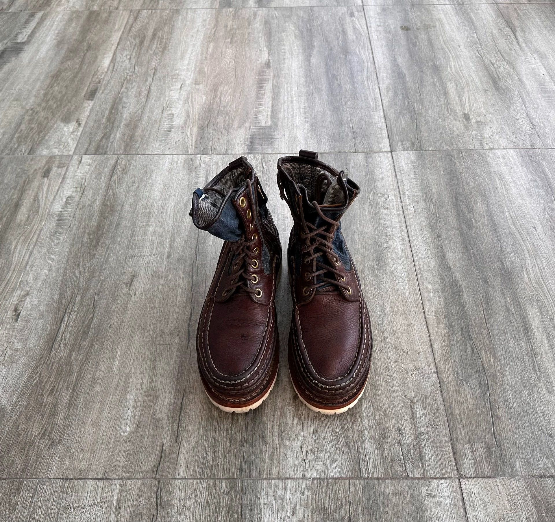 VISVIM ICT GRIZZLY BOOTS LT.INDIGO US8 re-soled vgc