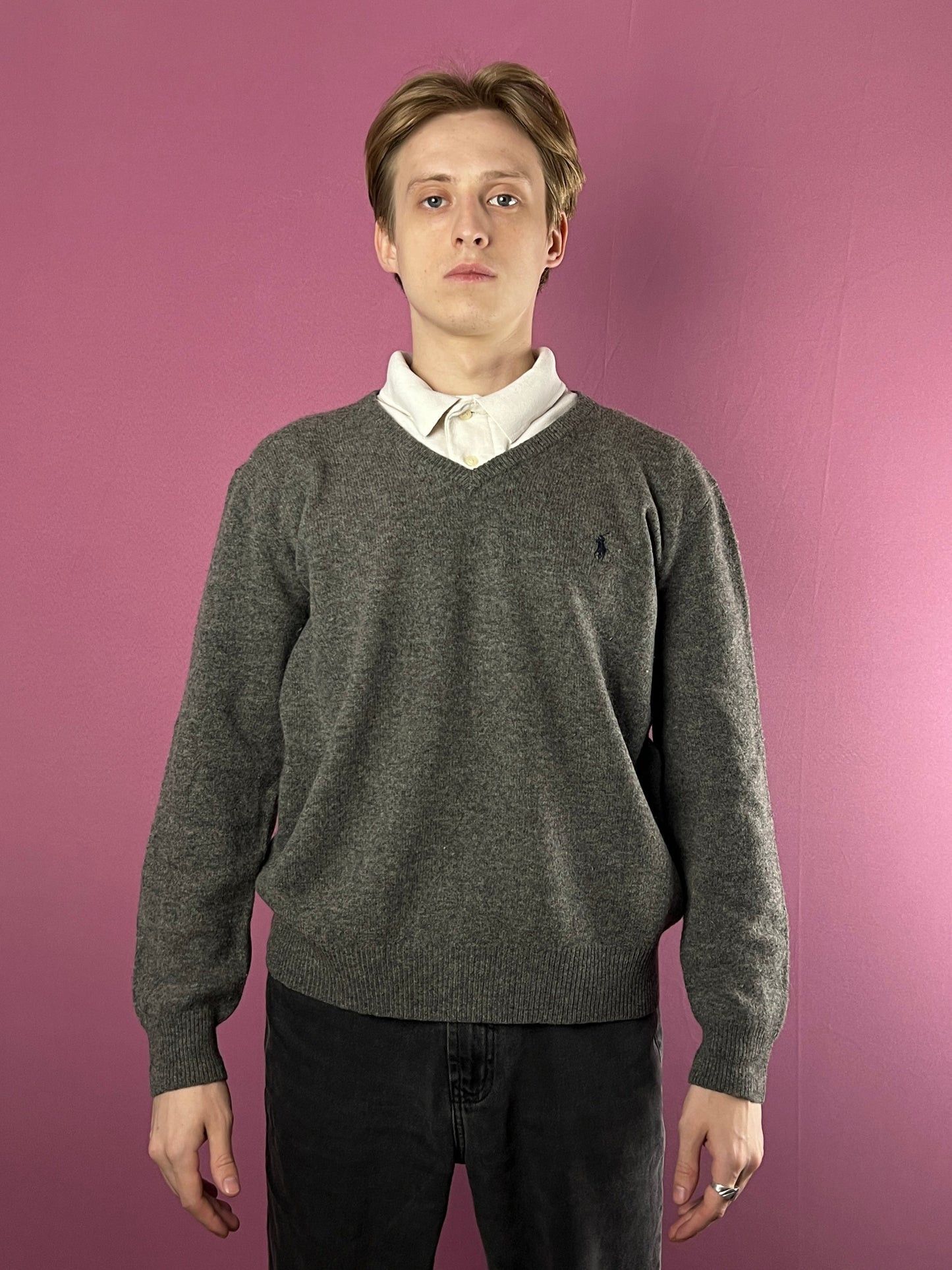 Polo Ralph Lauren 90s Polo by Ralph Lauren Vintage Mens Lambs Wool Sweater - L Size US L / EU 52-54 / 3 - 2 Thumbnail