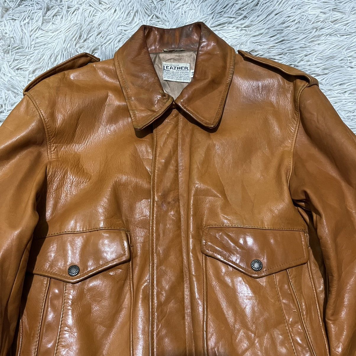 Other A2 Vintage Genuine Leather Jacket Size US M / EU 48-50 / 2 - 7 Thumbnail