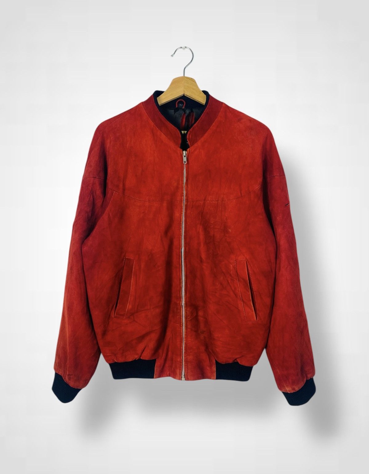 Japanese Brand Vintage 90s Distressed Suede Leather Zipper Jacket Size US M / EU 48-50 / 2 - 1 Thumbnail