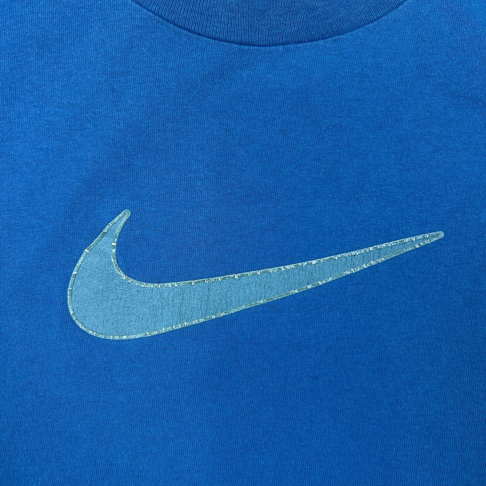 Nike × Vintage VTG 90s Nike T Shirt XL Big Center Swoosh Short Sleeve Tee Size US XL / EU 56 / 4 - 2 Thumbnail
