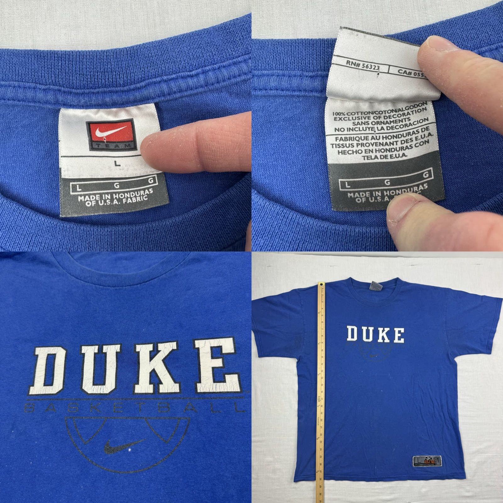 Nike VINTAGE Duke Basketball T Shirt Men Adult Large Nike Elite Crew Neck Blue MENS Basketball 90s Concert Sports T-Shirt Size US L / EU 52-54 / 3 - 8 Thumbnail
