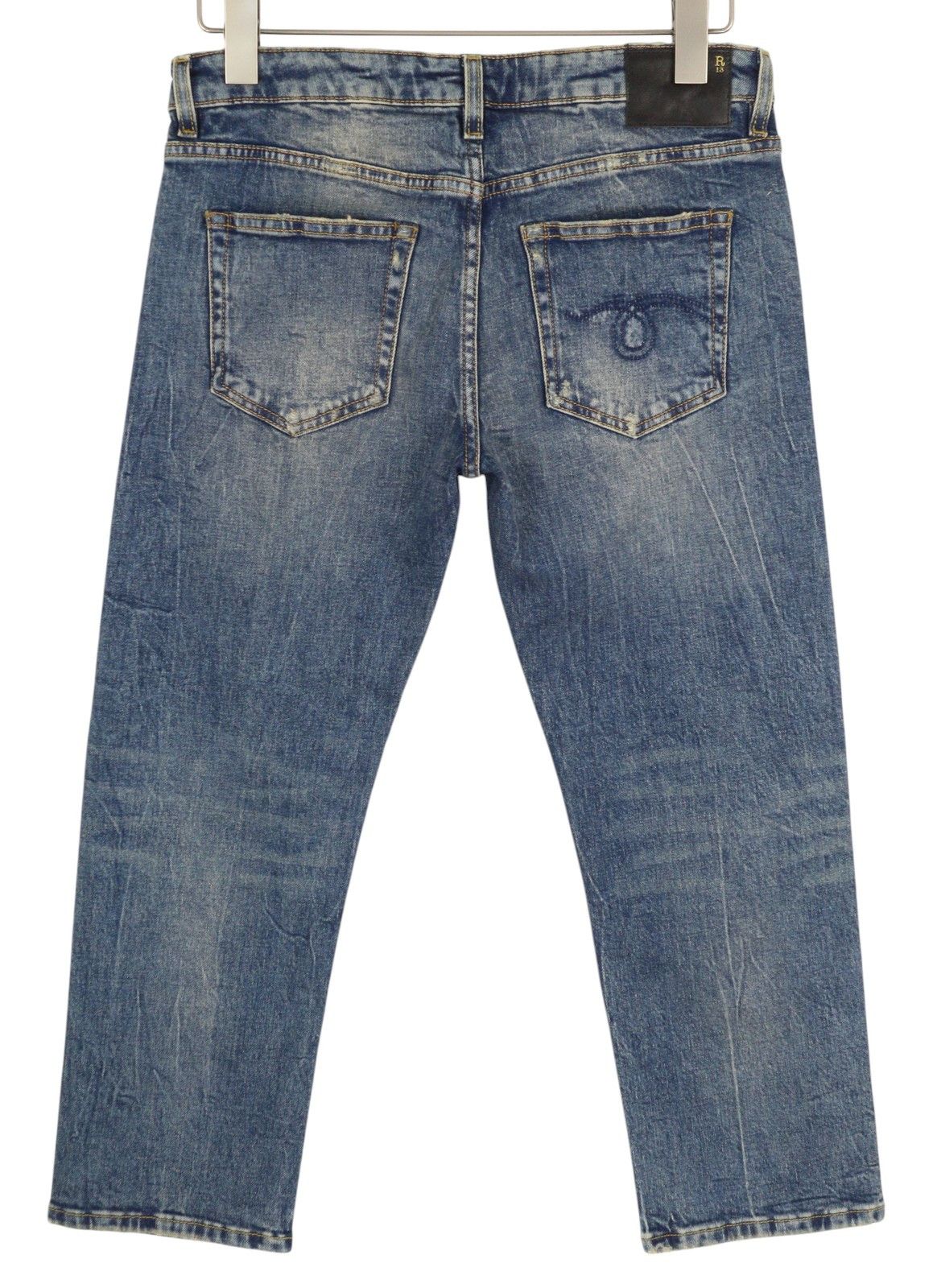 R13 BOY STRAIGHT 27 Ankle Cropped Washed Blue Kelly 84491 Size 27" / US 4 / IT 40 - 3 Thumbnail