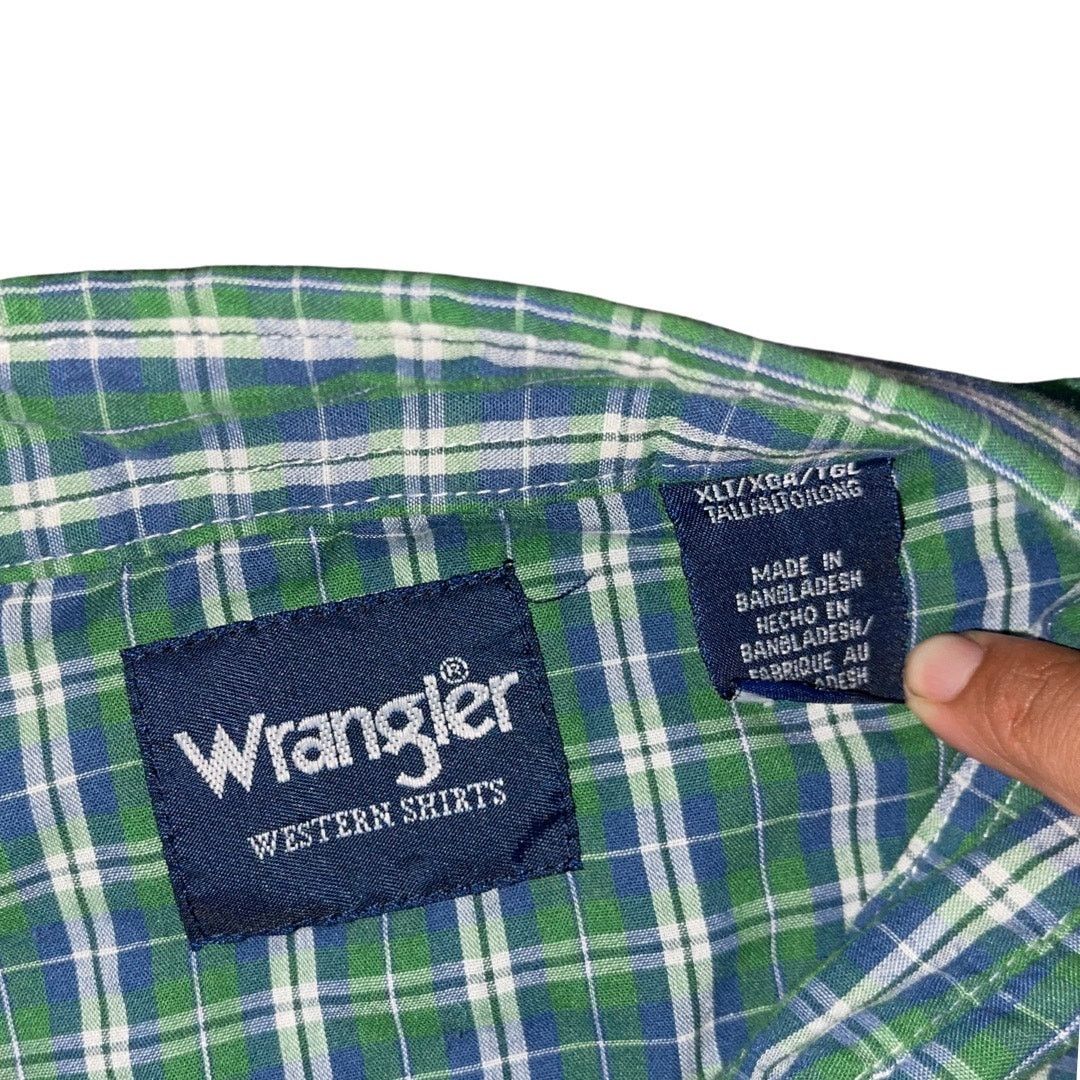 Wrangler Wrancher Short Sleeve Pearl Snap Western Plaid Shirt Cowboy Size US XL / EU 56 / 4 - 3 Thumbnail