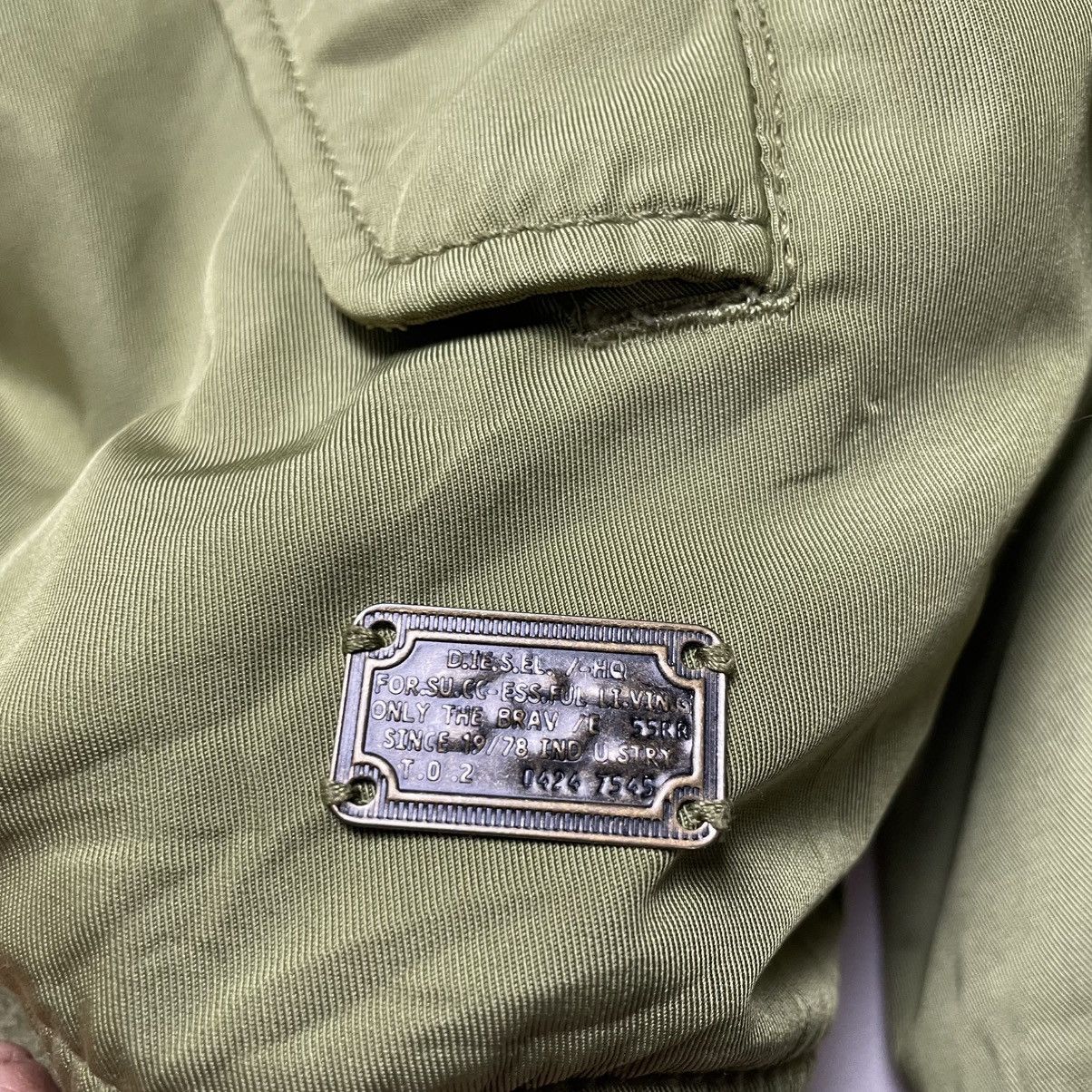 Diesel × Vintage Diesel Co Bomber Jacket Military Green Military Fashion Sz L Size US L / EU 52-54 / 3 - 11 Thumbnail