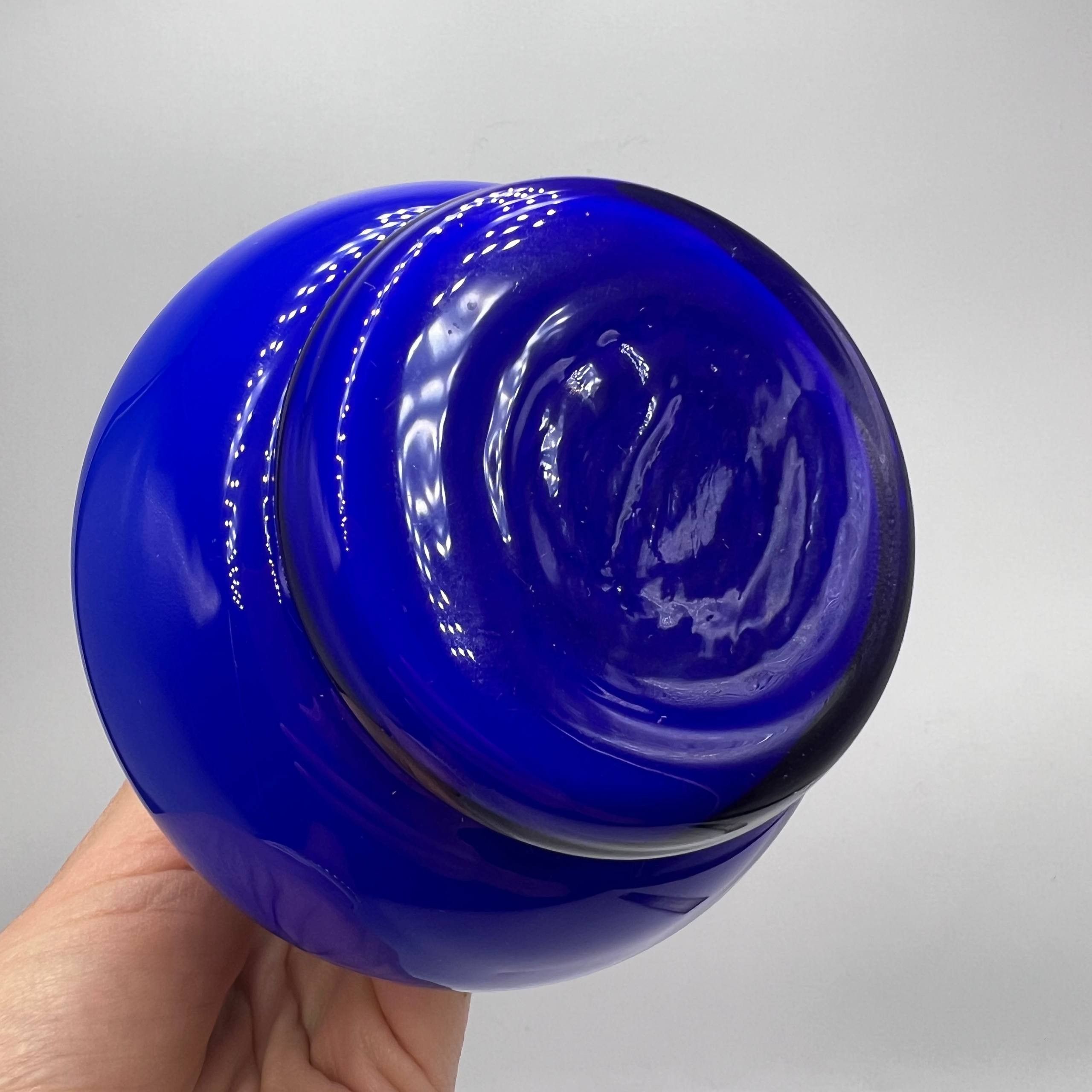 Vintage Vintage Cobalt Blue Glass Vase 21 cm – Ukrainian Art Glass Size ONE SIZE - 7 Thumbnail