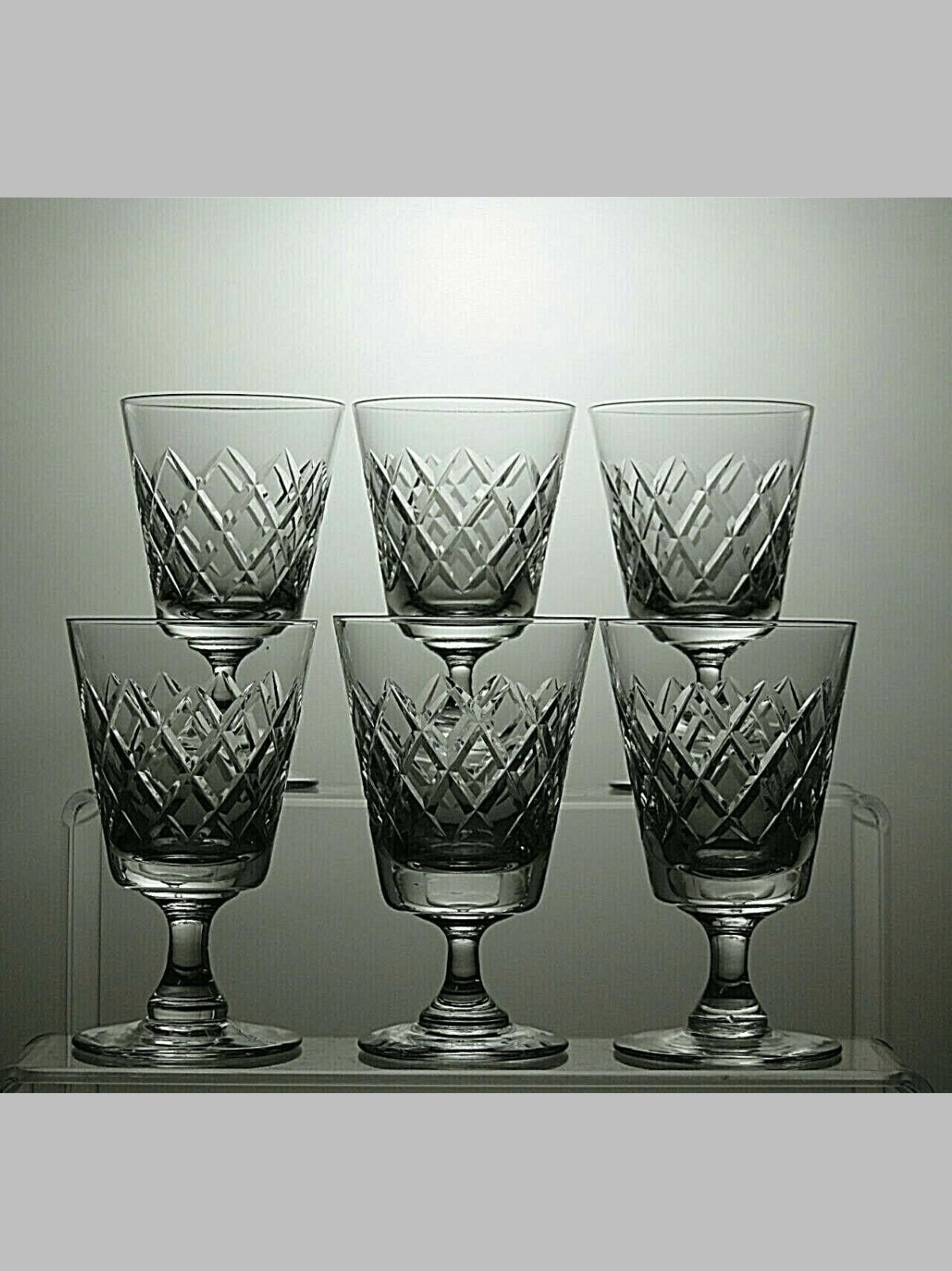 Tudor Tudor Crystal Cut Glass Set Of 6 Sherry Glasses 4 1/4" Size ONE SIZE - 1 Thumbnail