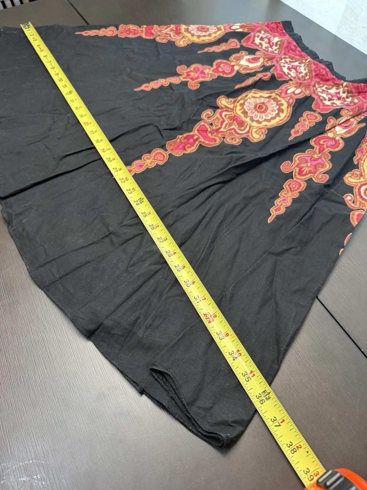 Palm Angels Angie Y2K Boho Midi Skirt M Black Pink Paisley Size 32" / US 10 / IT 46 - 6 Thumbnail