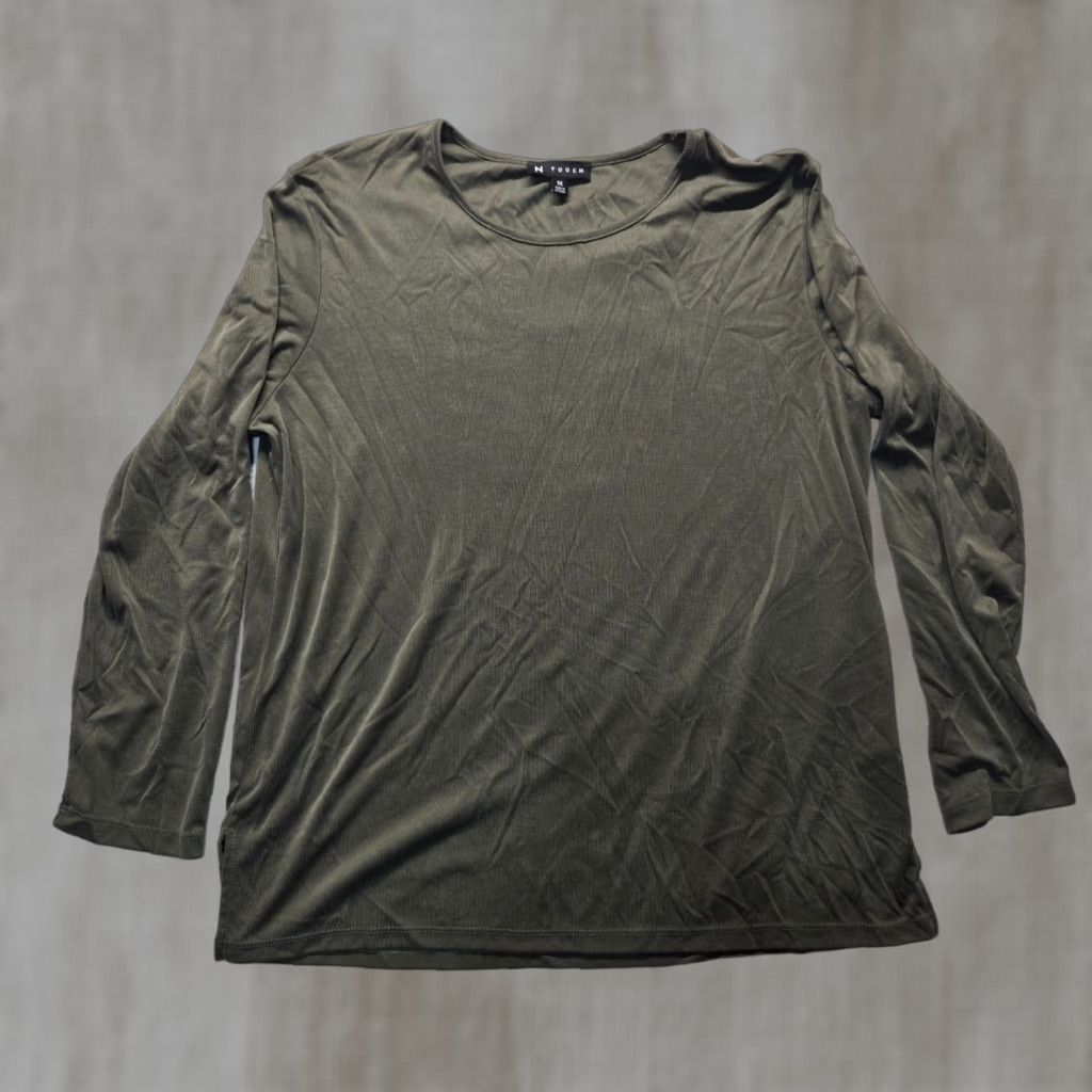 Vintage N Touch Solid Brown Long Sleeve Tee T-Shirt Adult Women's Plus Size 1x Shirt Size XL / US 12-14 / IT 48-50 - 1 Thumbnail