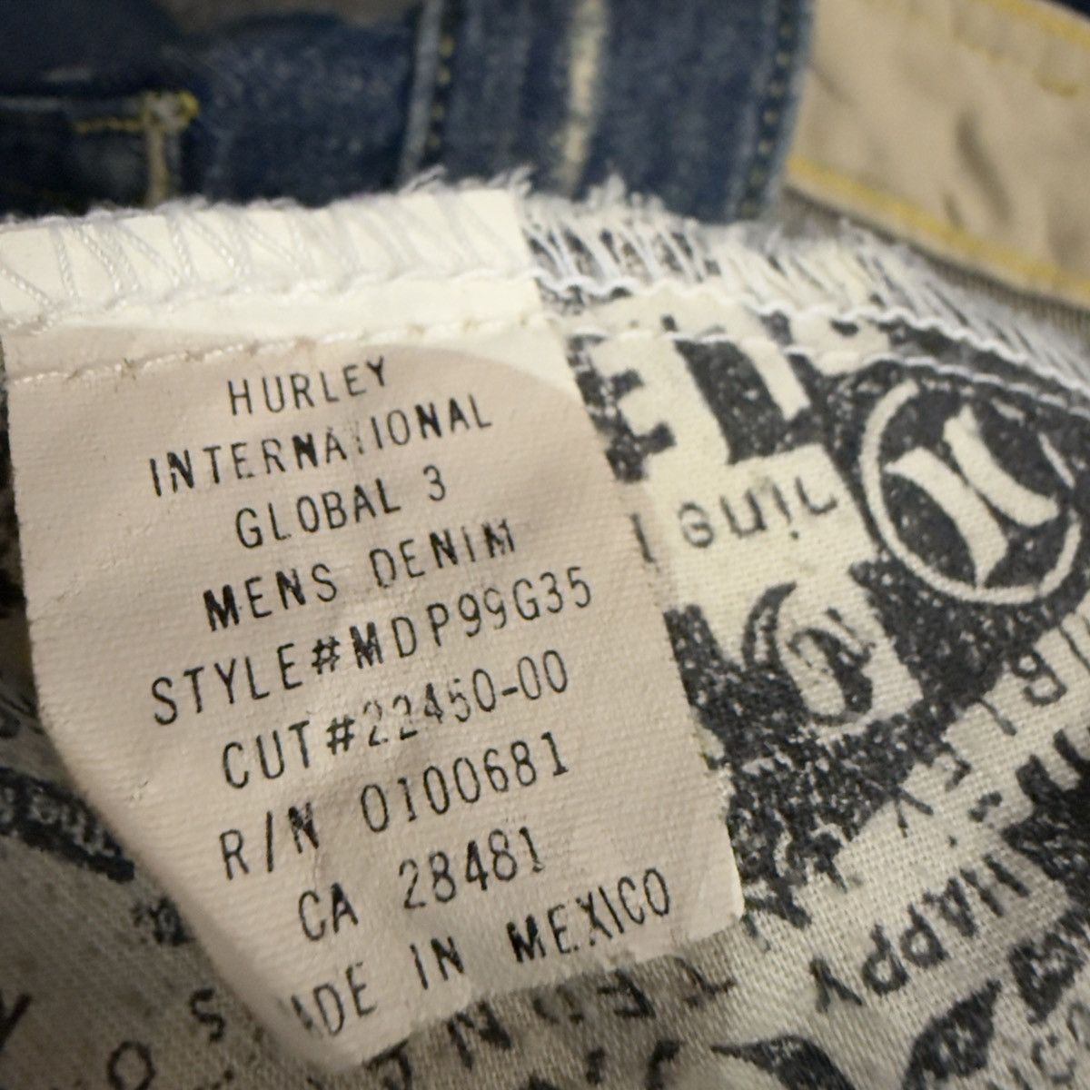 Hurley 🔥 Vintage y2k Baggy Skate Hurley Global 3 Denim Size US 37 - 15 Thumbnail