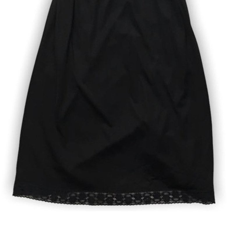 Other VINTAGE 70s Black Satin Slip Dress Lace Lingerie Midi MED/LG Size L / US 10 / IT 46 - 2 Thumbnail