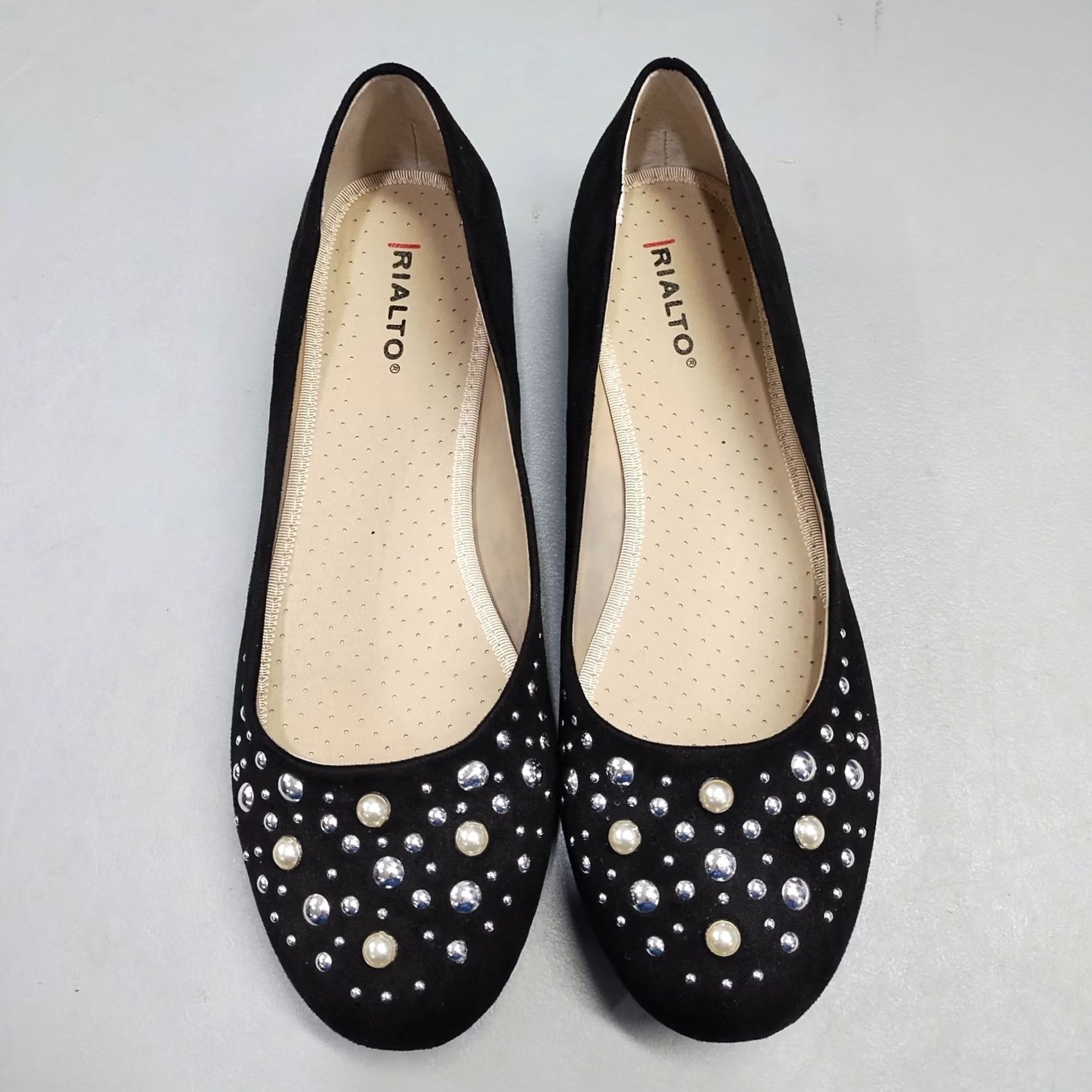 Vintage Rialto Ballet Flats Womens US 10M Black Round Toe Slip On Size US 10 / IT 40 - 6 Thumbnail