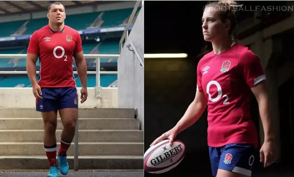 Umbro ENGLAND RUGBY JERSEY 2021 2022 AWAY RUGBY RED SHIRT Size US XL / EU 56 / 4 - 8 Thumbnail