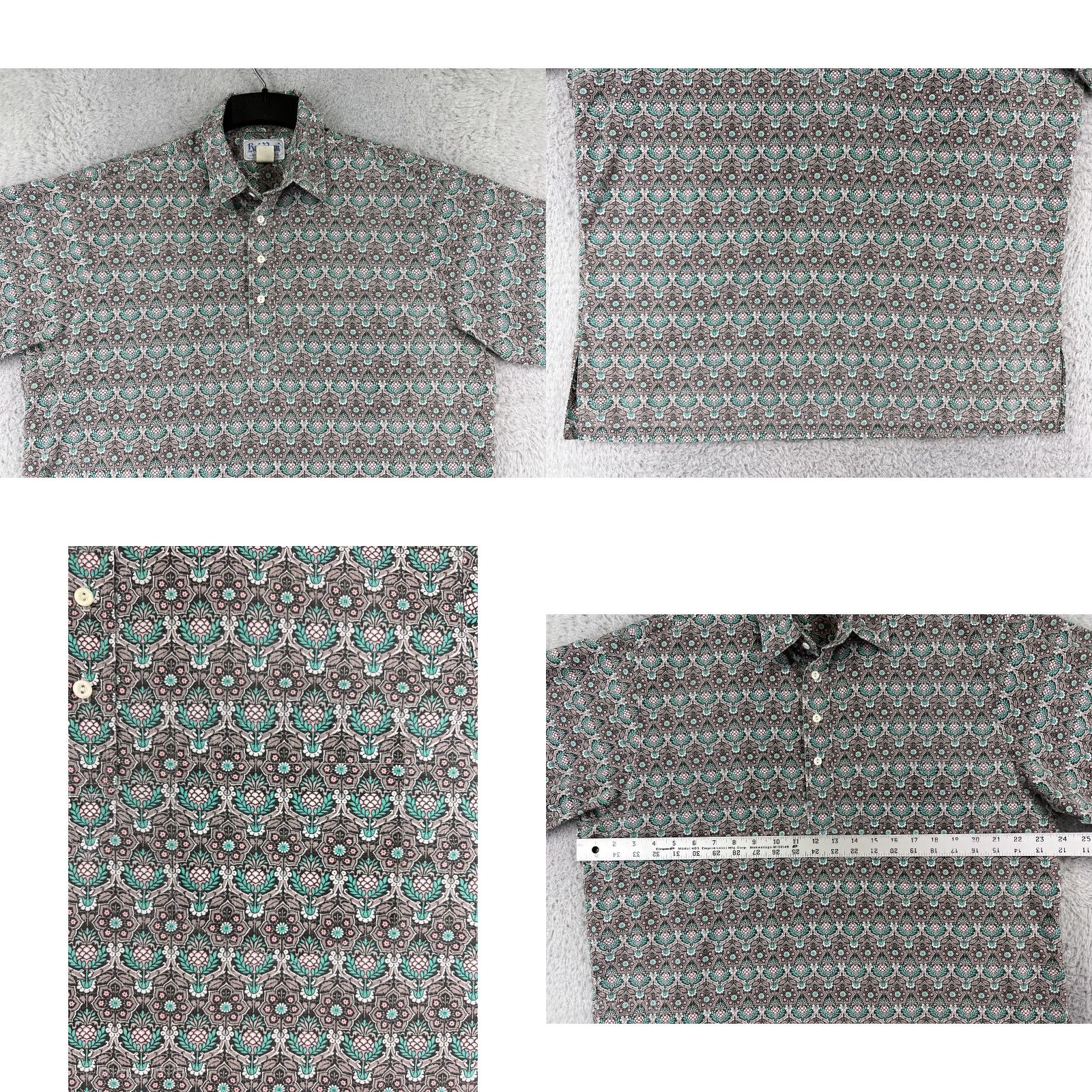 Vintage Kai Nani Polo Shirt Men XL Gray Hawaiian Pineapple Print Shirt Polo Men XL Gray Hawaiian Size US XL / EU 56 / 4 - 8 Thumbnail