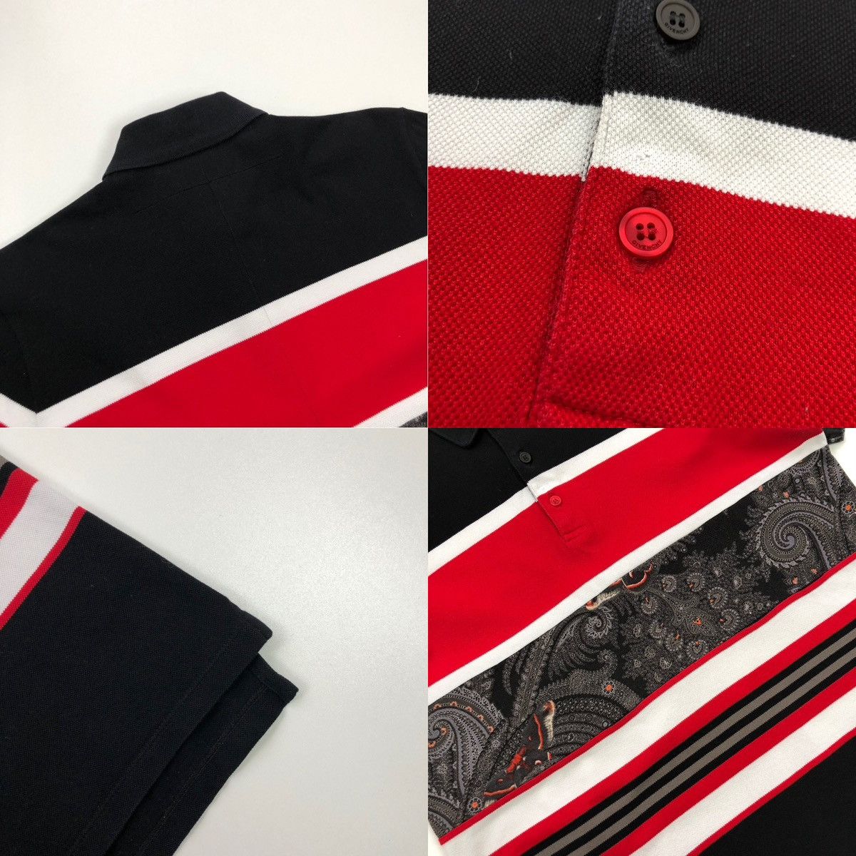 Givenchy Givenchy Paris Paisley Striped Cotton Polo Shirt Multicolor Size US S / EU 44-46 / 1 - 5 Thumbnail