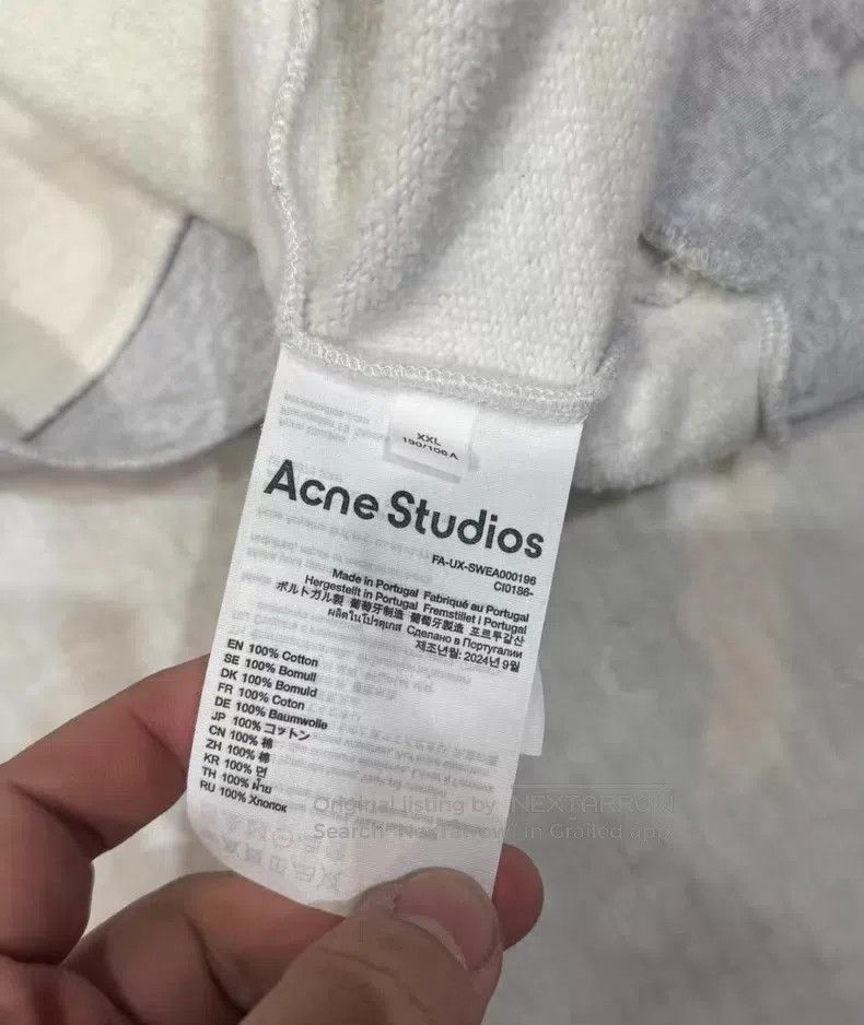 Acne Studios Acne Studios Solid color smiley sweatshirt, gray Size US XXL / EU 58 / 5 - 3 Thumbnail