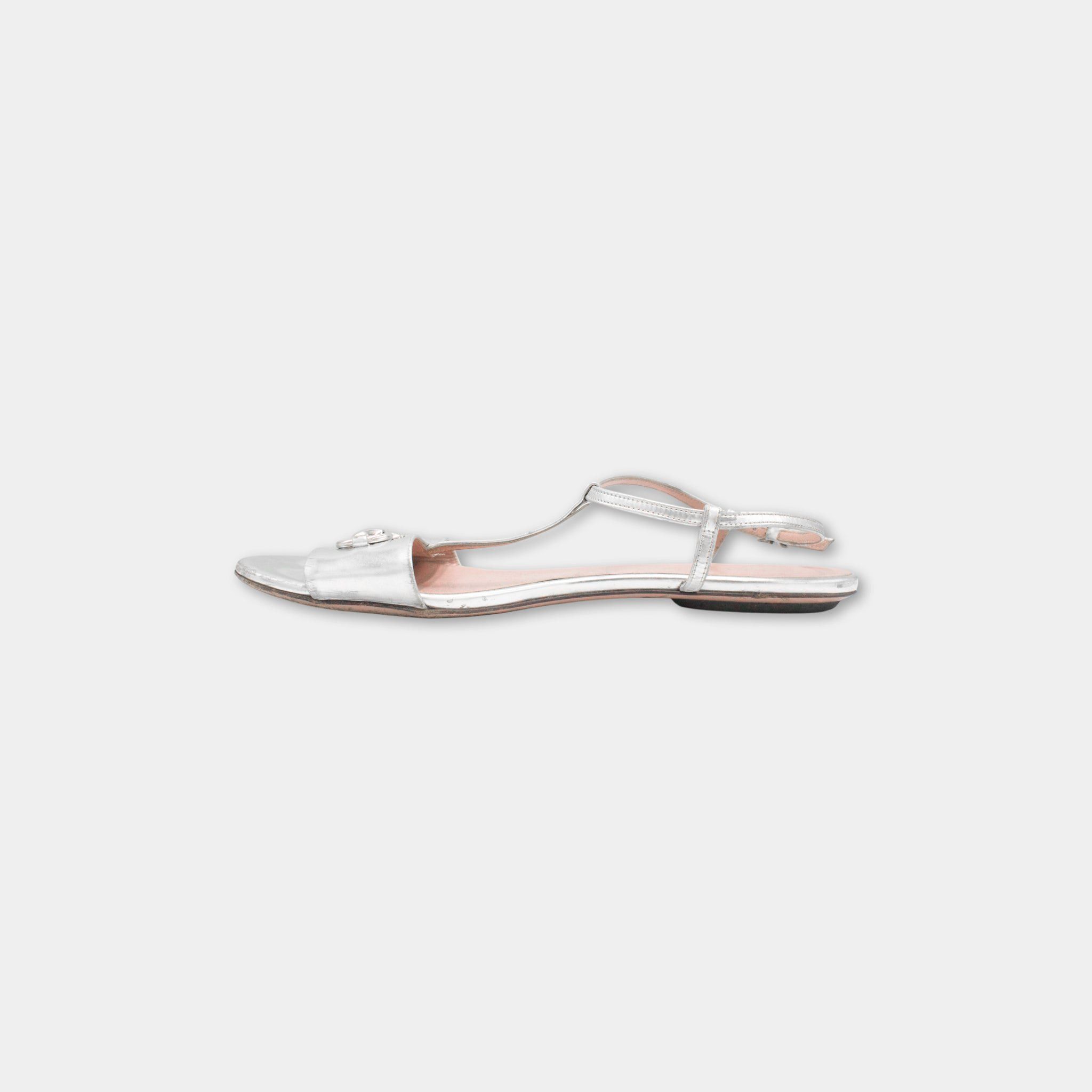 Dolce & Gabbana Gucci Horsebit Silver Sandals Size US 8.5 / IT 38.5 - 3 Thumbnail