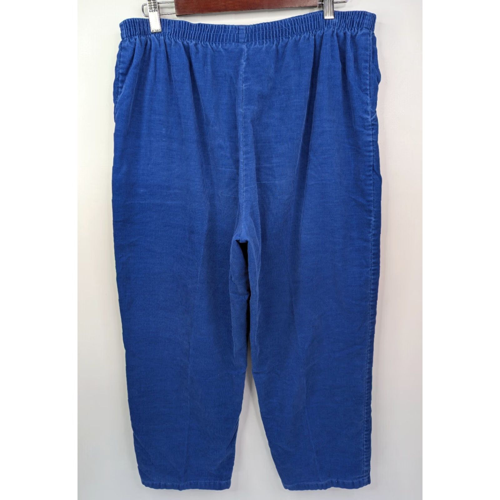 Sears VINTAGE Roebuck & Co. Corduroy Pants Blue Cropped 16 Petite Cowboy USA Capri Jeans? Size 38" / US 16 / IT 52 - 5 Thumbnail