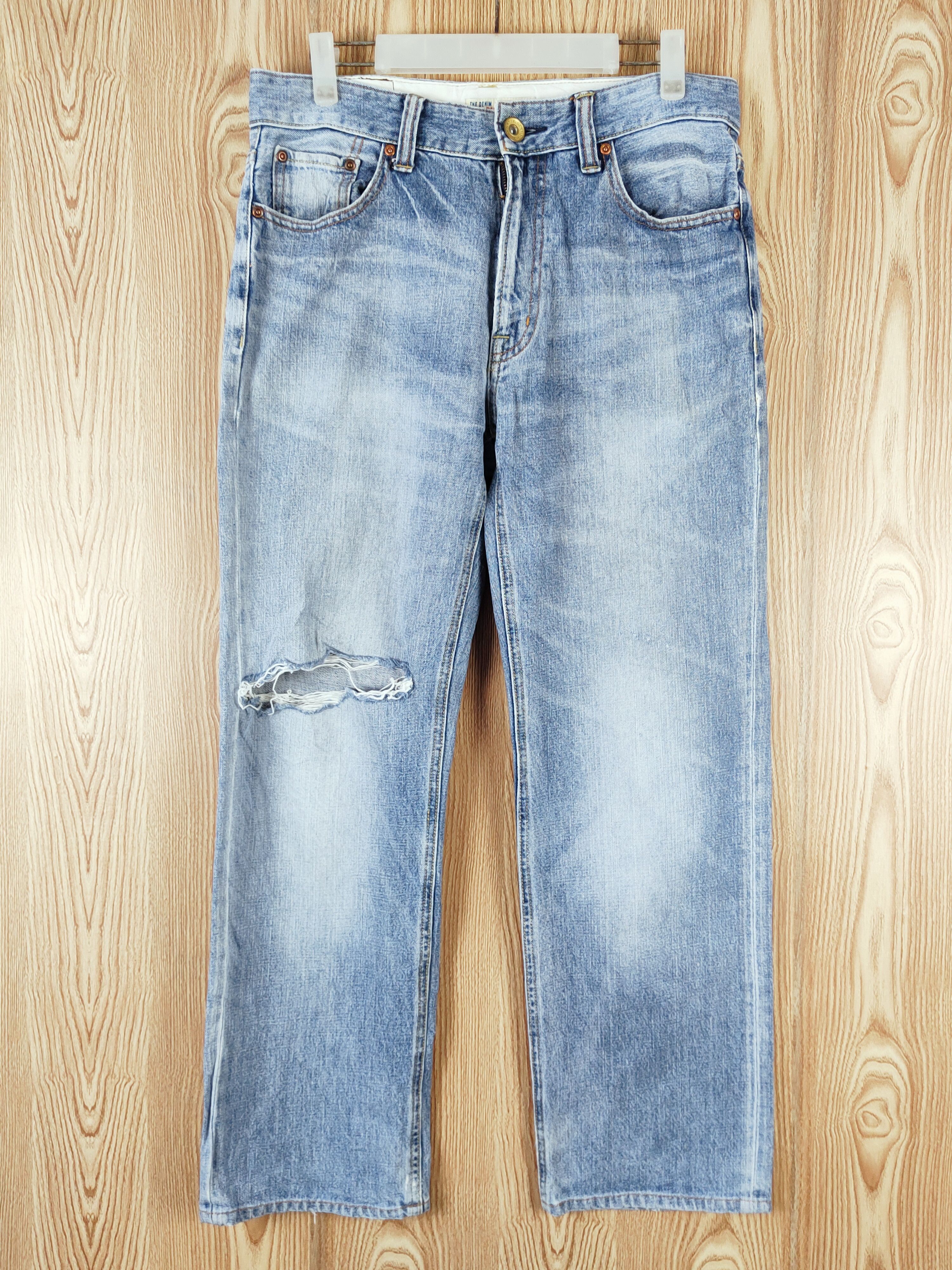 Japanese Brand × Vintage 1991 Navy Produce Blue Distressed Ripped Jeans Size US 32 / EU 48 - 1 Thumbnail