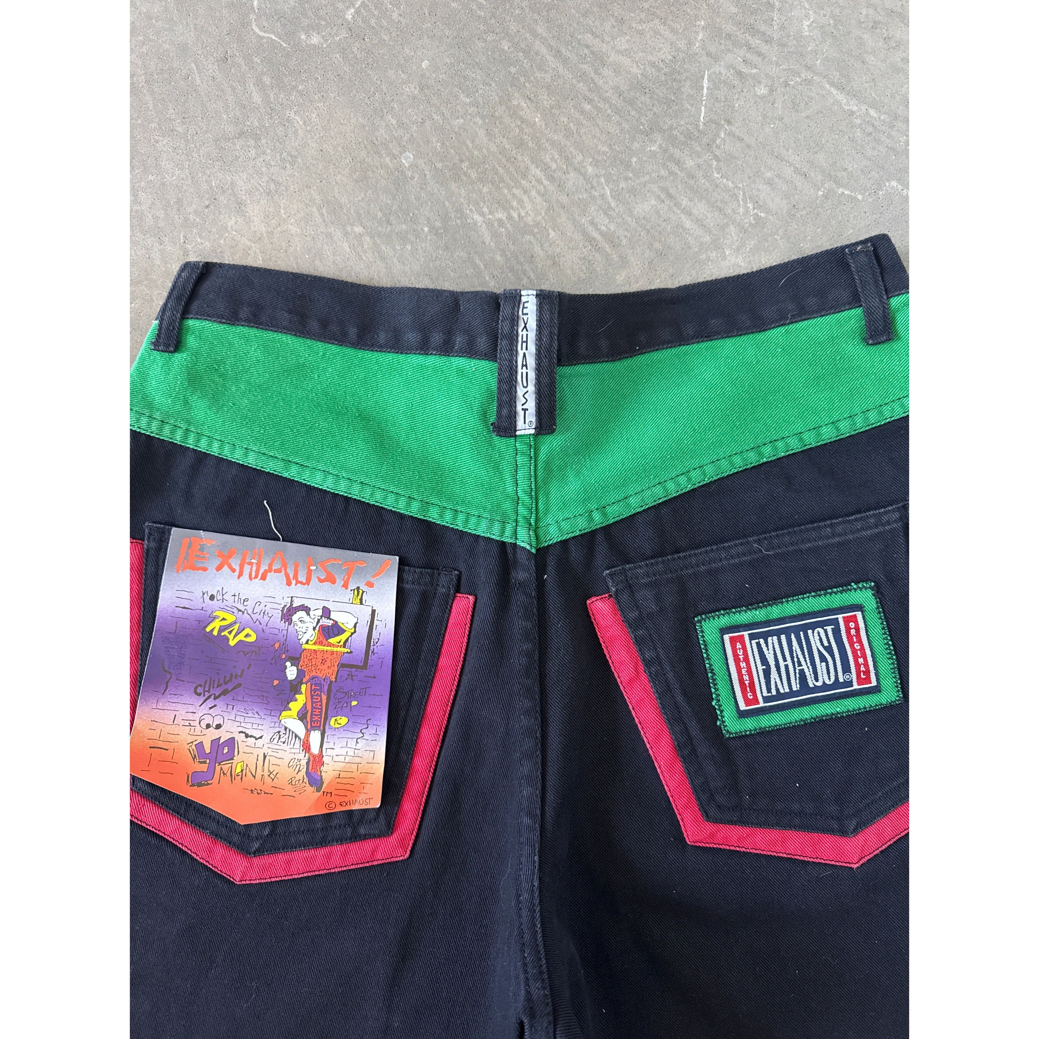 Vintage Vintage 90s Exhaust Malcolm X Embroidered Black Denim Shorts Size US 34 / EU 50 - 6 Thumbnail