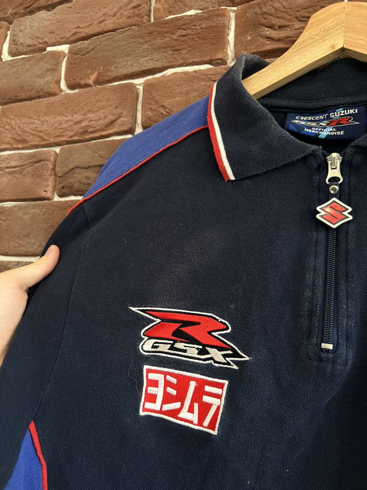 Vintage Rare Vintage Suzuki Crescent 1/4 Zip Tshirt Hype Racing Size US M / EU 48-50 / 2 - 8 Thumbnail