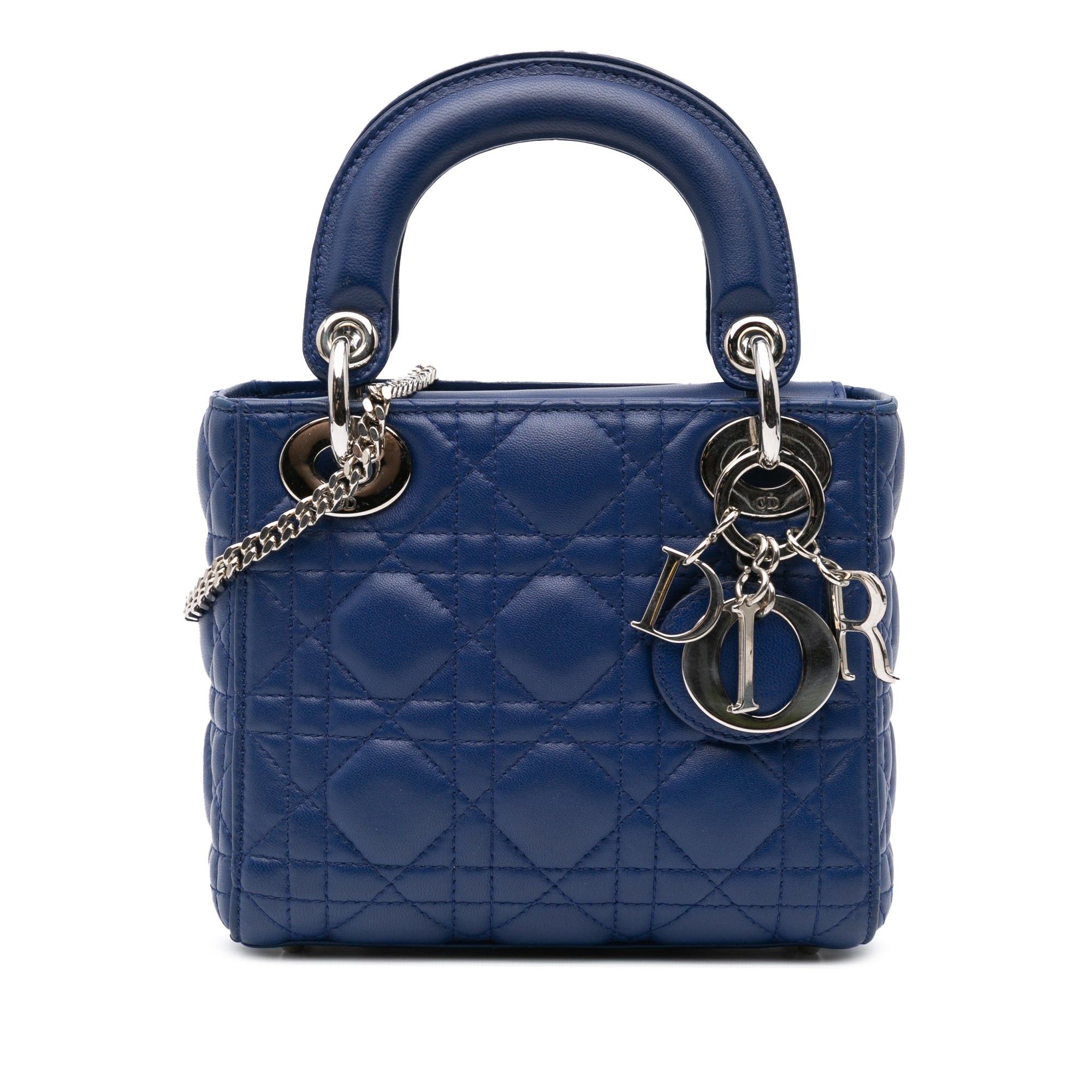 Dior Dior Mini Lambskin Cannage Lady Dior Blue Size ONE SIZE - 1 Thumbnail
