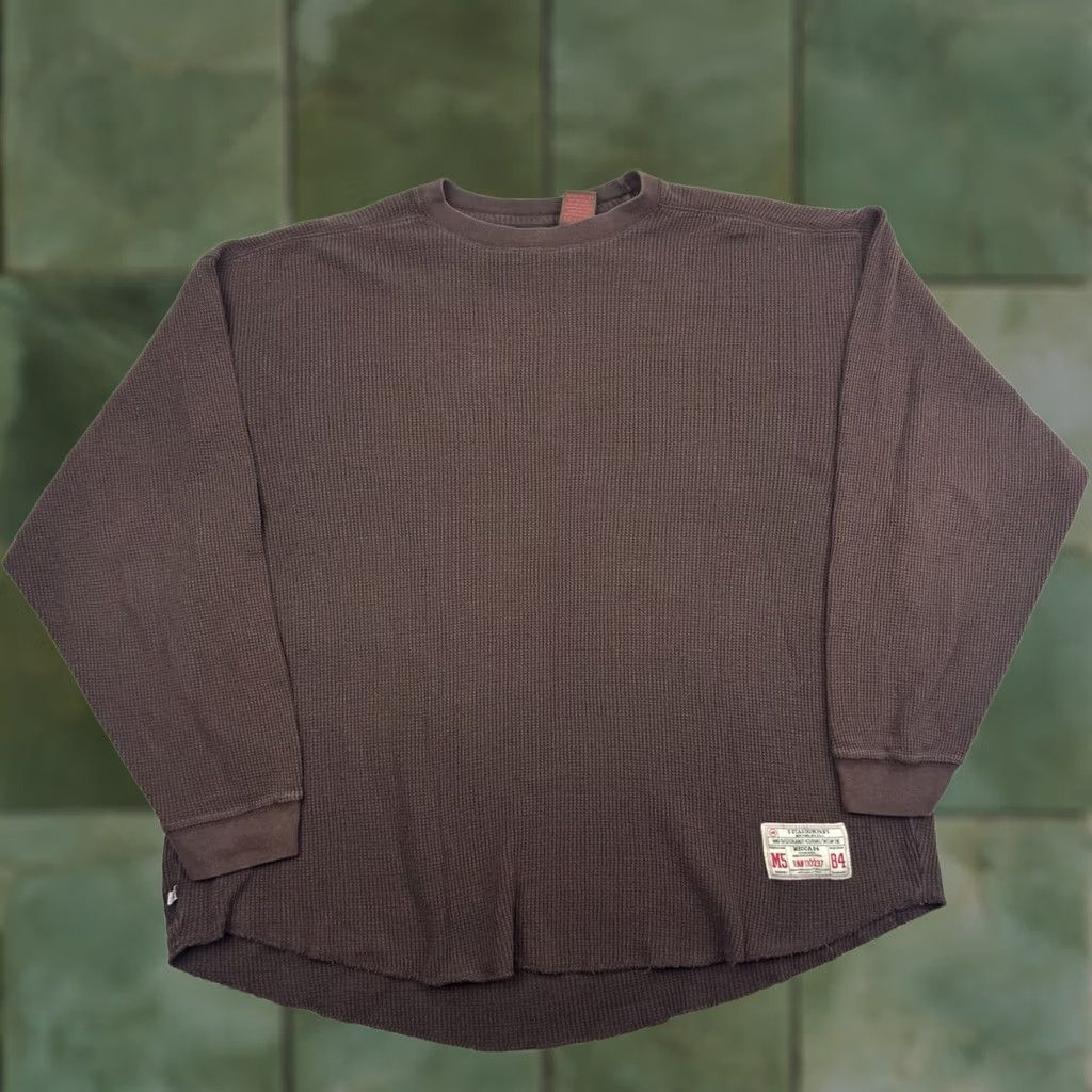 Vintage VINTAGE Mecca Long Sleeve Thermal Shirt 2XL Mens Brown Cotton Crew Neck Punk Hip Hop Grunge Y2K 90s Skater Size US XXL / EU 58 / 5 - 1 Thumbnail