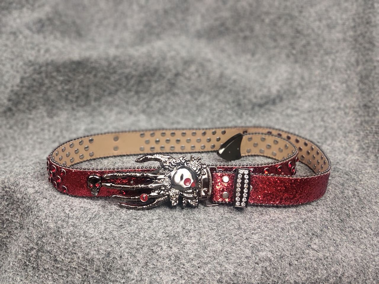If Six Was Nine Vintage Y2K Punk Rock Red Glitter Skull Belt hysteric LGB Size ONE SIZE - 3 Thumbnail