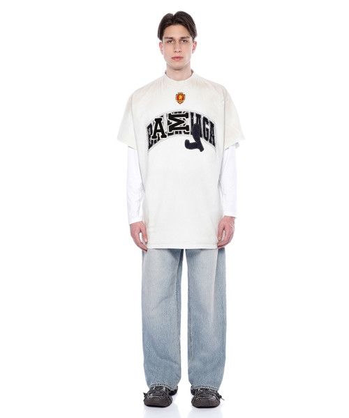Balenciaga o1in1g1124 Skater Oversized T-Shirt in White/Black Size US XXL / EU 58 / 5 - 7 Thumbnail