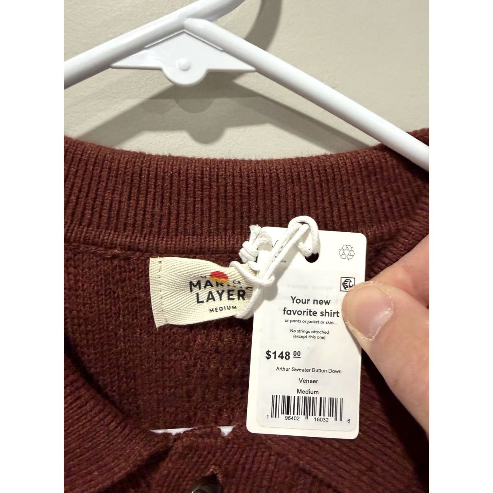 Marine Layer Marine Layer Cardigan Sweater Men’s M Maroon Button Knit Cotton Nylon Wool Cabled Regular Size US M / EU 48-50 / 2 - 3 Thumbnail