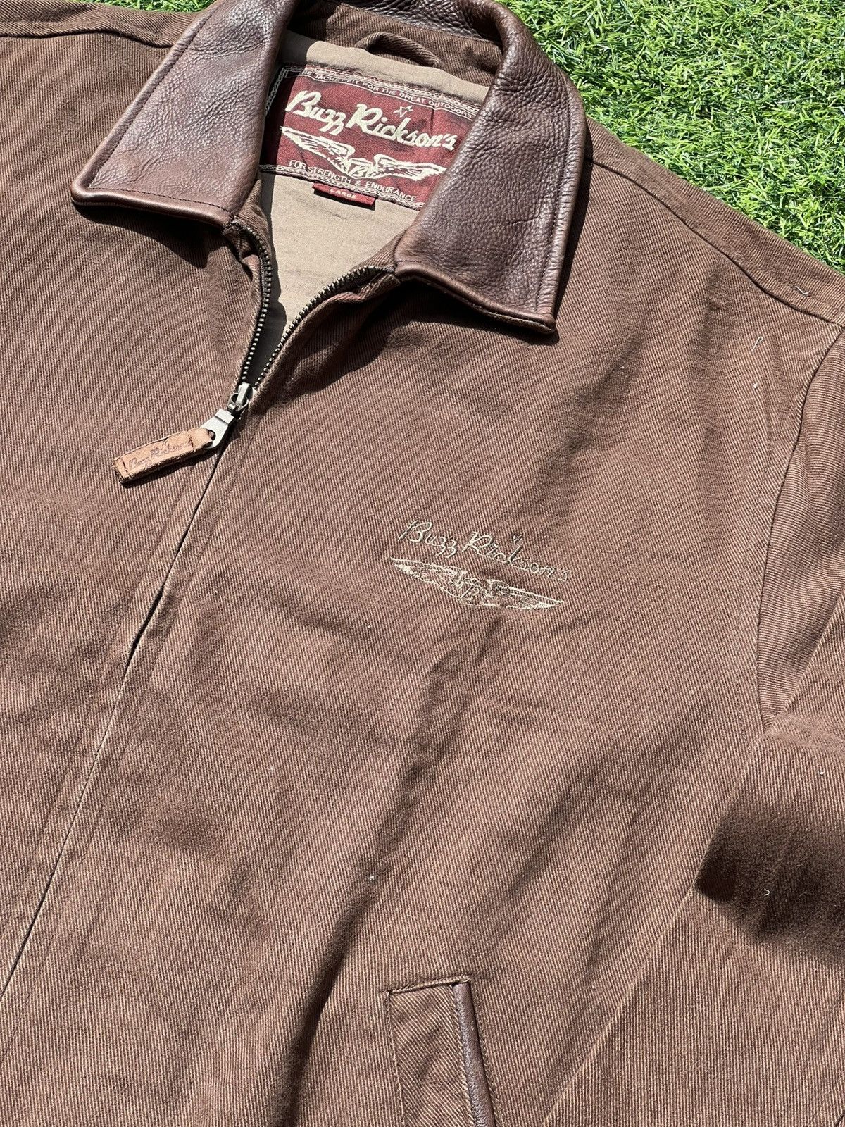 Buzz Rickson's 🦅 Buzz Rickson’s Leather-Collar Canvas Brown Work Jacket- L Size US L / EU 52-54 / 3 - 3 Thumbnail