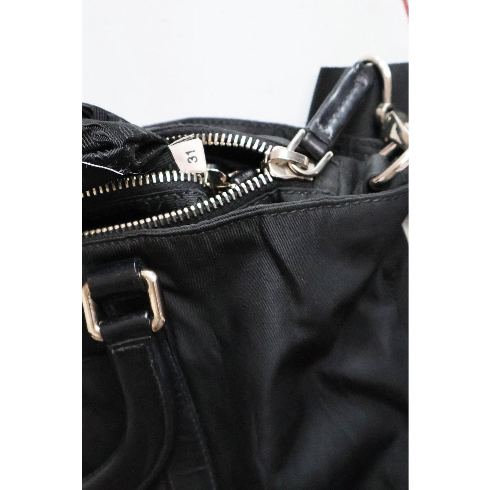 Prada PRADA Y2K Black Nylon + Leather Tessuto Top Handle Bag Size ONE SIZE - 9 Thumbnail