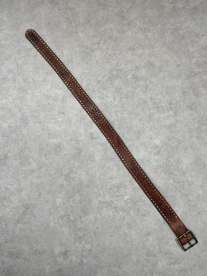 Polo Ralph Lauren 2000s Ralph Lauren Brown Leather Studded Belt Size ONE SIZE - 8 Thumbnail