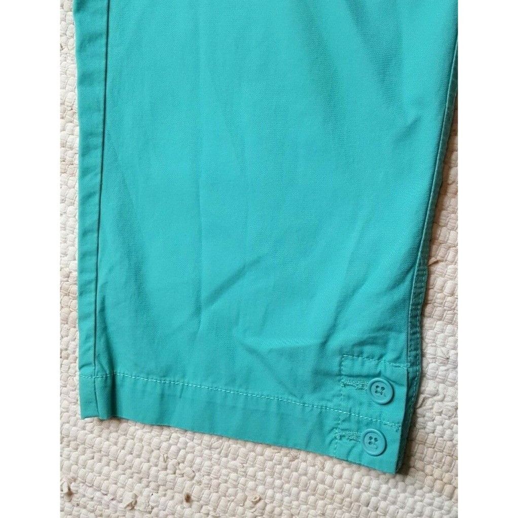 Liz Claiborne Liz Claiborne Womens Teal Green Cotton Capris - Size 4 Size 27" / US 4 / IT 40 - 4 Thumbnail
