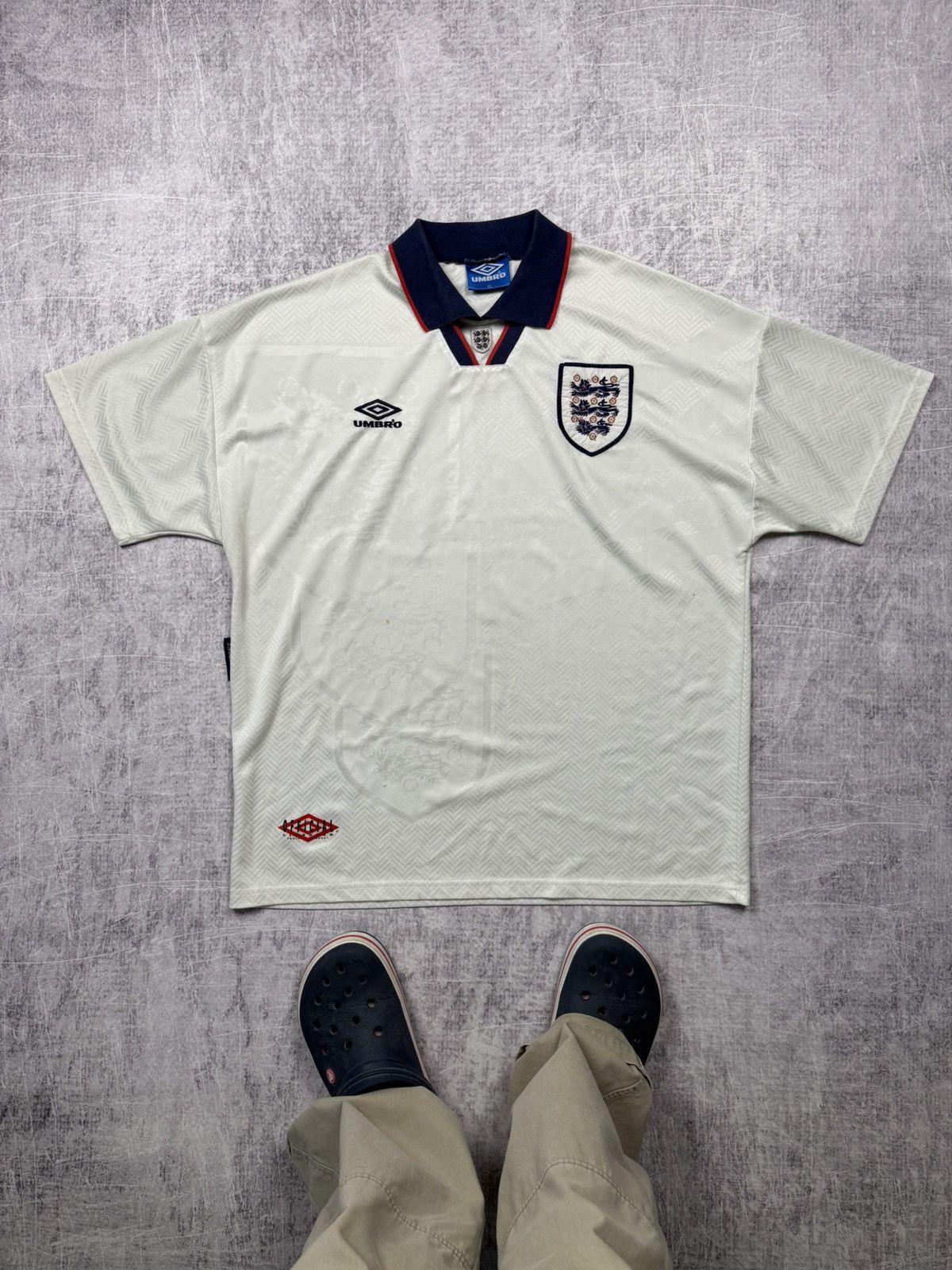 Umbro Vintage white Umbro England football jersey 1993-1995 Size US XL / EU 56 / 4 - 1 Thumbnail