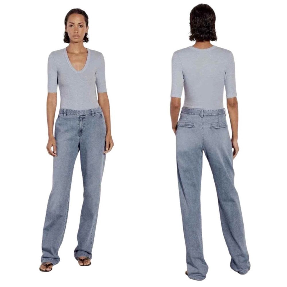 Enza Costa ENZA COSTA BLUE STRAIGHT LEG DENIM TROUSER JEAN PANTS HIGH Size 24" / US 00 / IT 34 - 1 Thumbnail