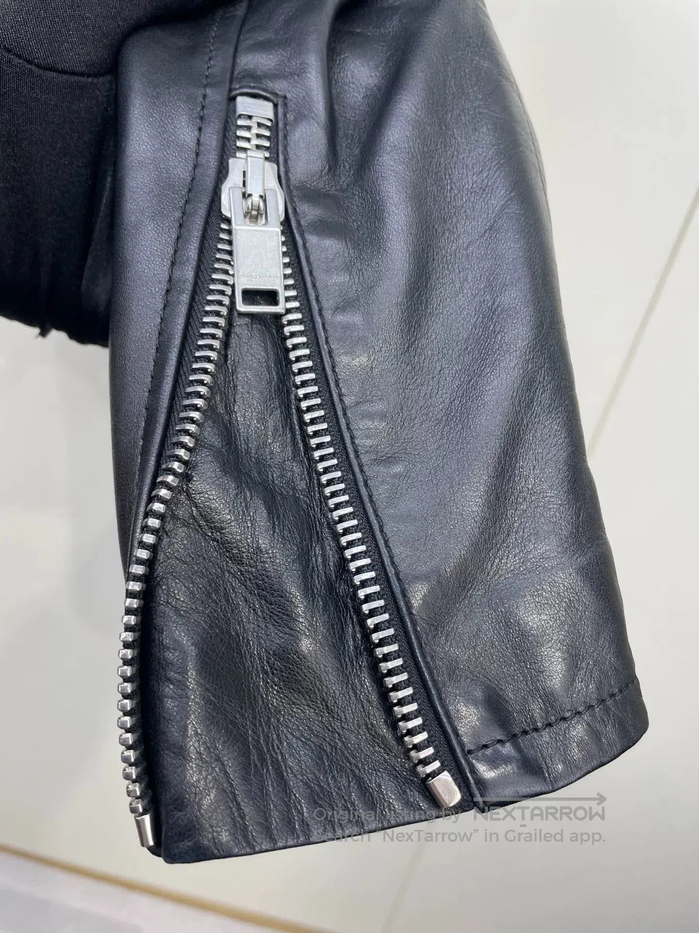 Saint Laurent Paris YSL Saint Laurent Black Biker Jacket. Size XS / US 0-2 / IT 36-38 - 3 Thumbnail
