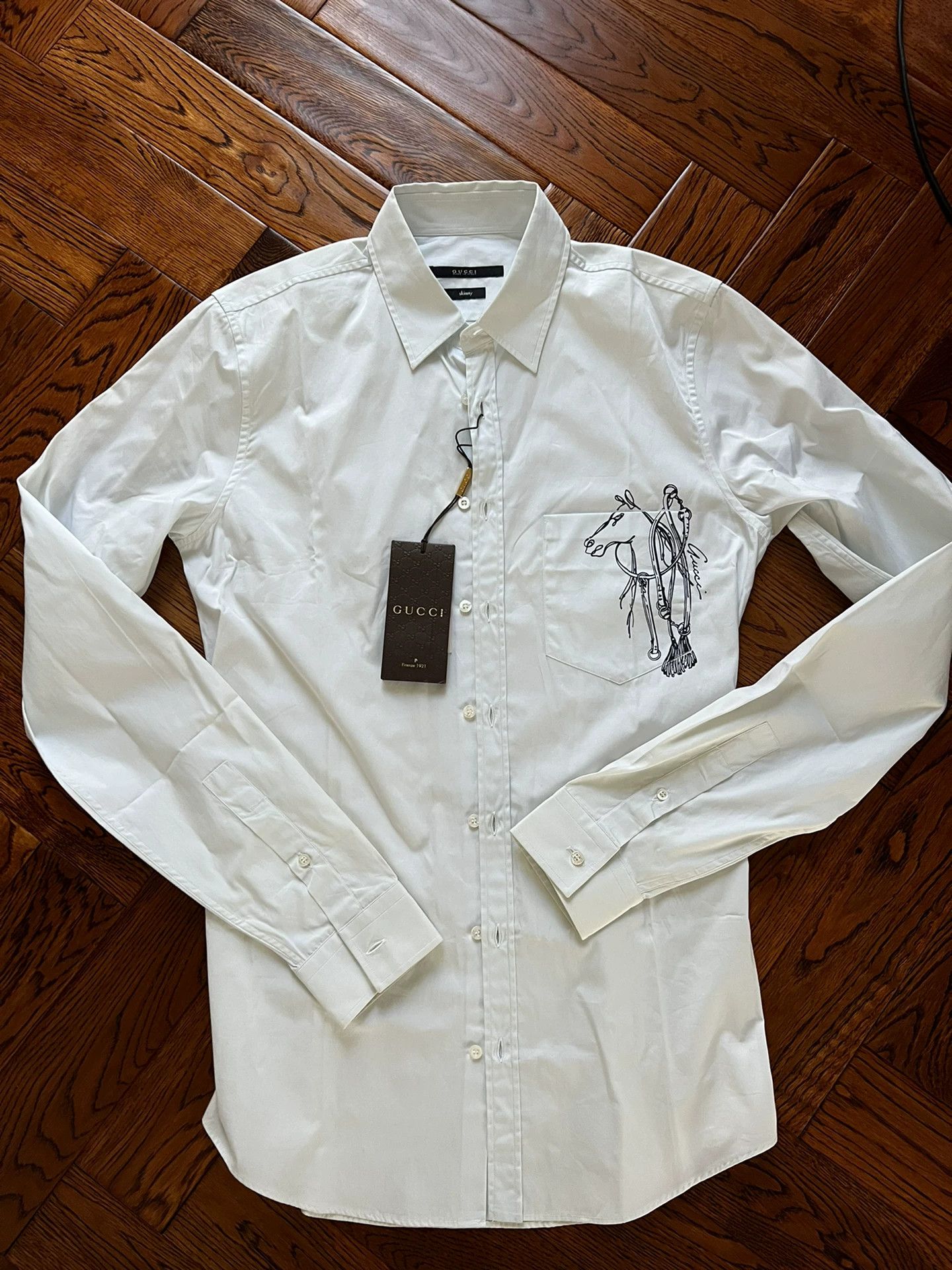 Gucci Gucci Men's Slim Fit Macaron Shirt Size US S / EU 44-46 / 1 - 1 Thumbnail