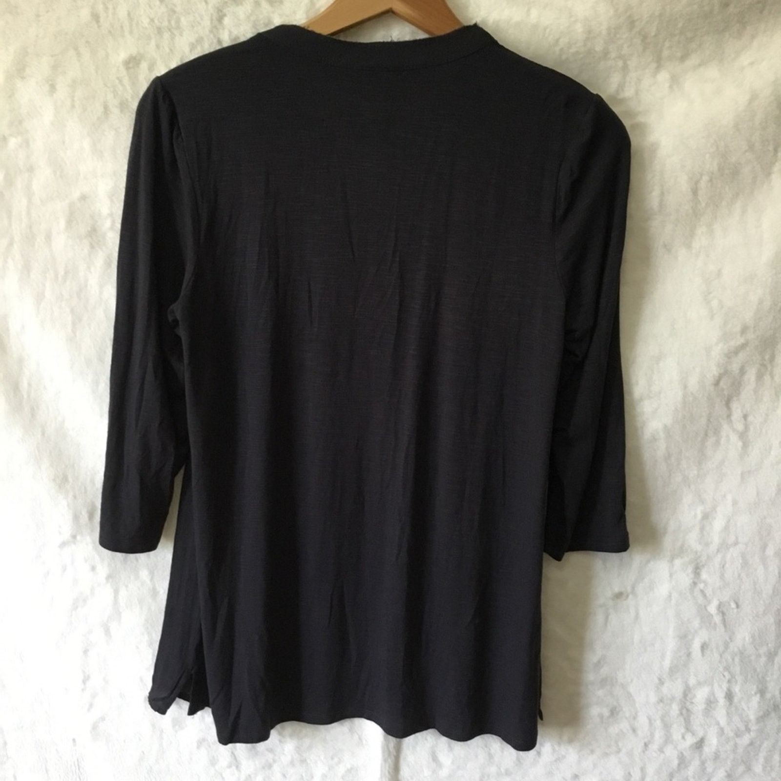 Other Dolan Charcoal Gray Lucille Pleated Tie Neck Peasant Blouse Size S / US 4 / IT 40 - 8 Thumbnail