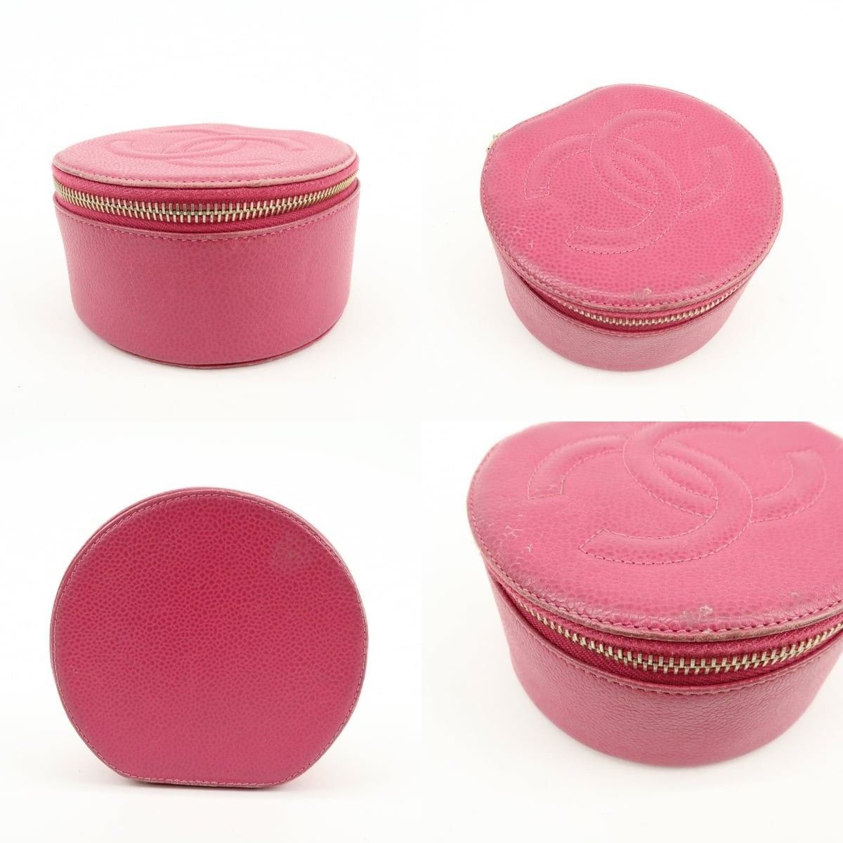 Chanel Chanel Caviar Leather Cosmetic Pouch Pink Size ONE SIZE - 3 Thumbnail