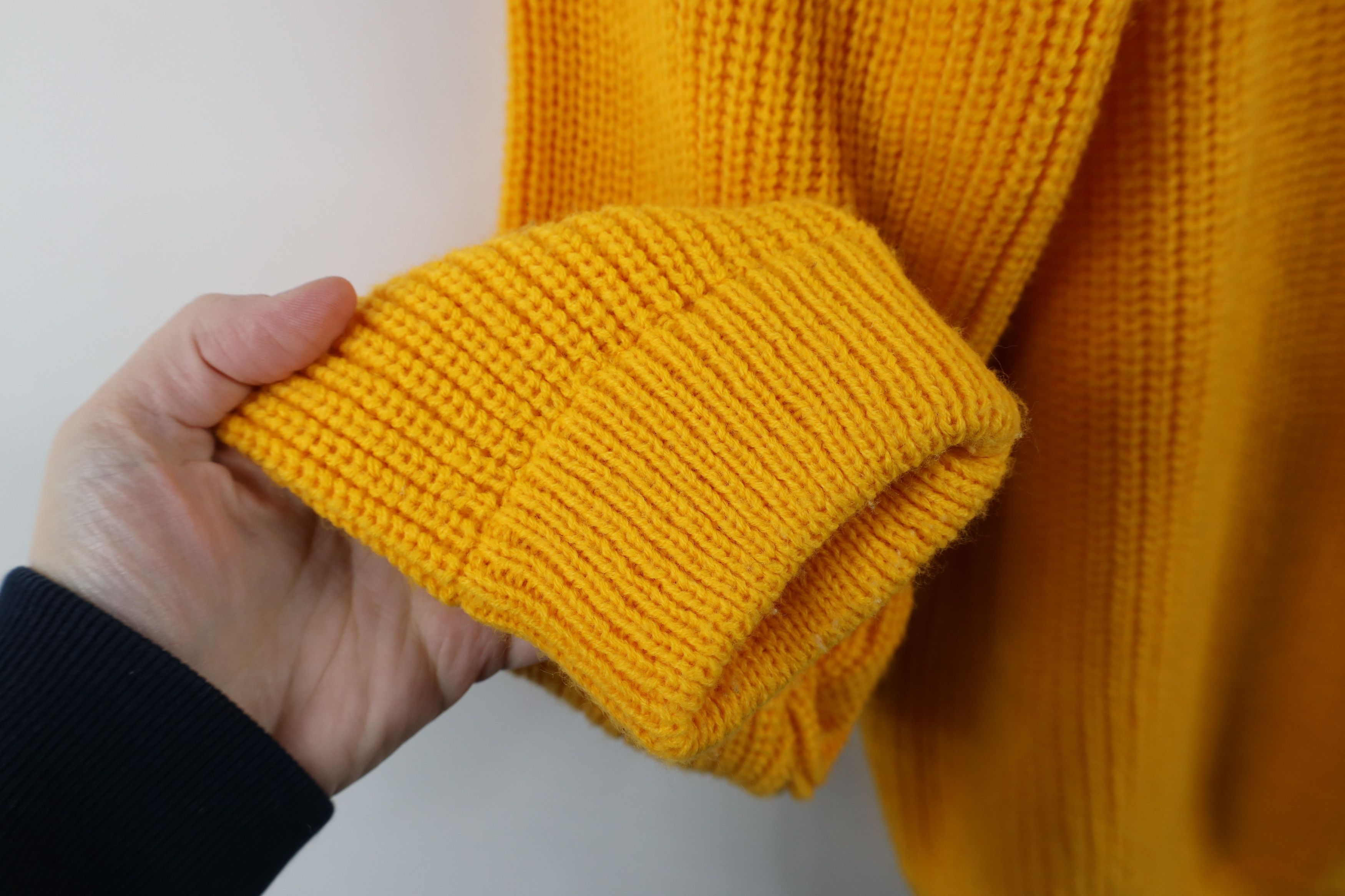 Vintage Vintage 90s Streetwear Ribbed Knit Crewneck Sweater Yellow Size US L / EU 52-54 / 3 - 7 Thumbnail