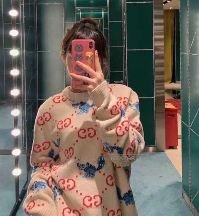 Gucci Gucci Colour block logo jacquard animal full print wool ro Size US S / EU 44-46 / 1 - 7 Thumbnail