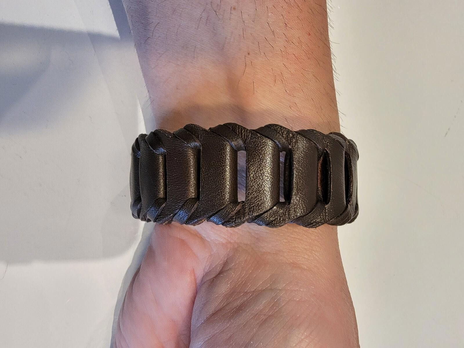 Emporio Armani Emporio Armani Brown Leather Braided Silver Closure Bracelet Size ONE SIZE - 4 Thumbnail