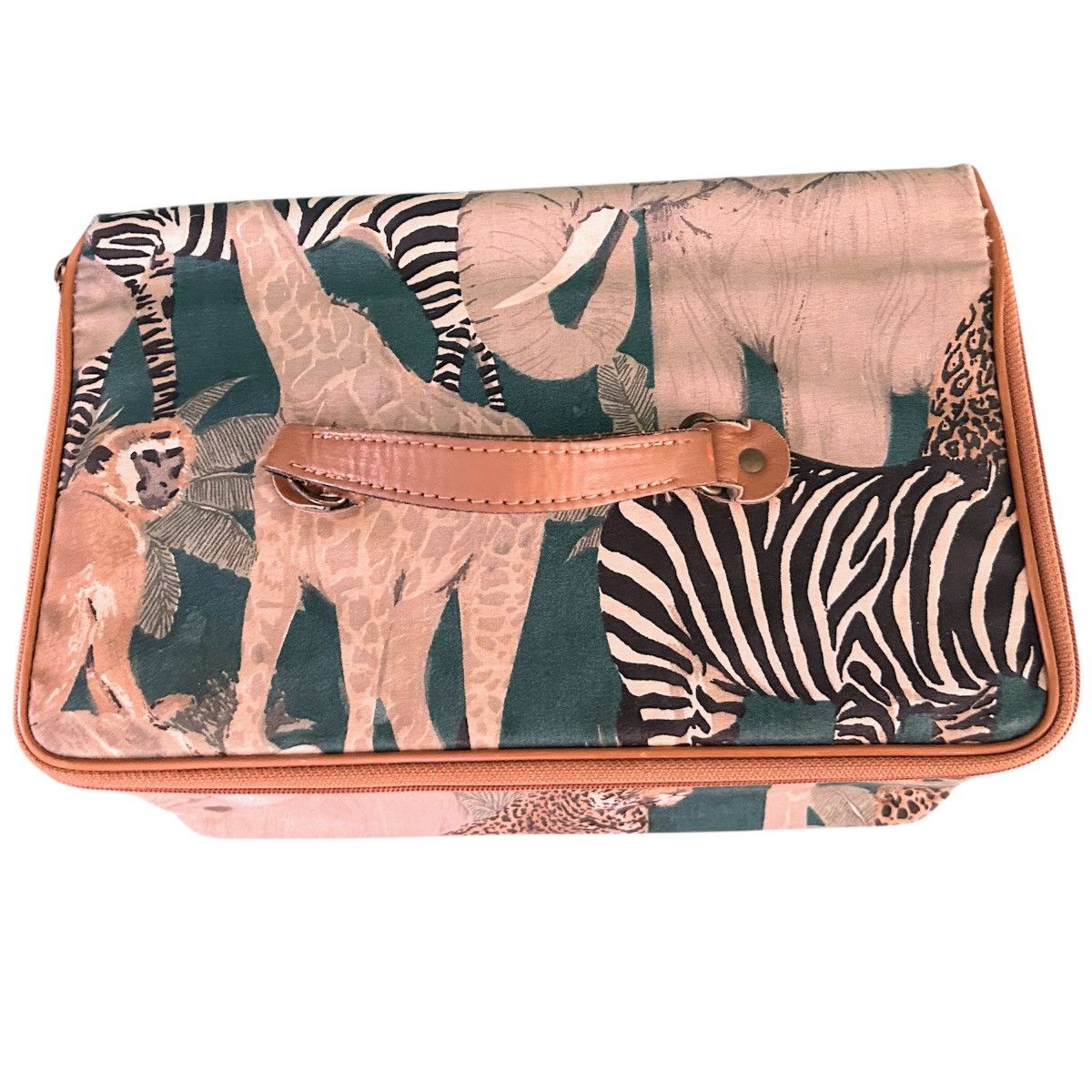 Other Vintage Herz Safari Jungle Animal Print Travel Cosmetic Bag Size ONE SIZE - 6 Thumbnail