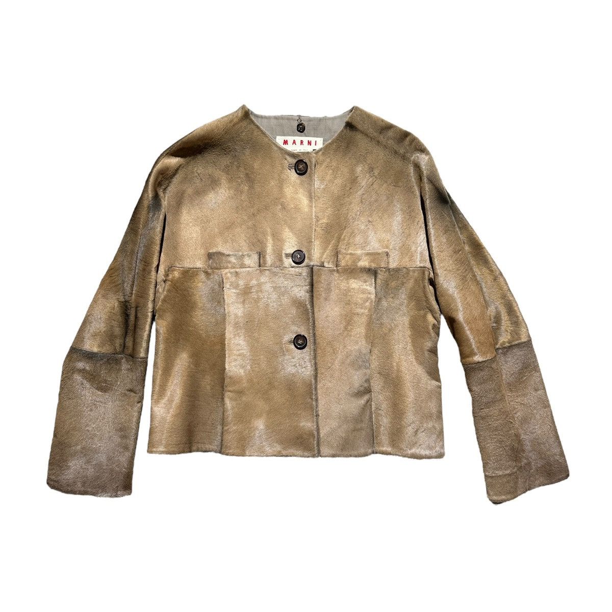 Marni Calf pony hair fur leather jacket Size US S / EU 44-46 / 1 - 1 Thumbnail