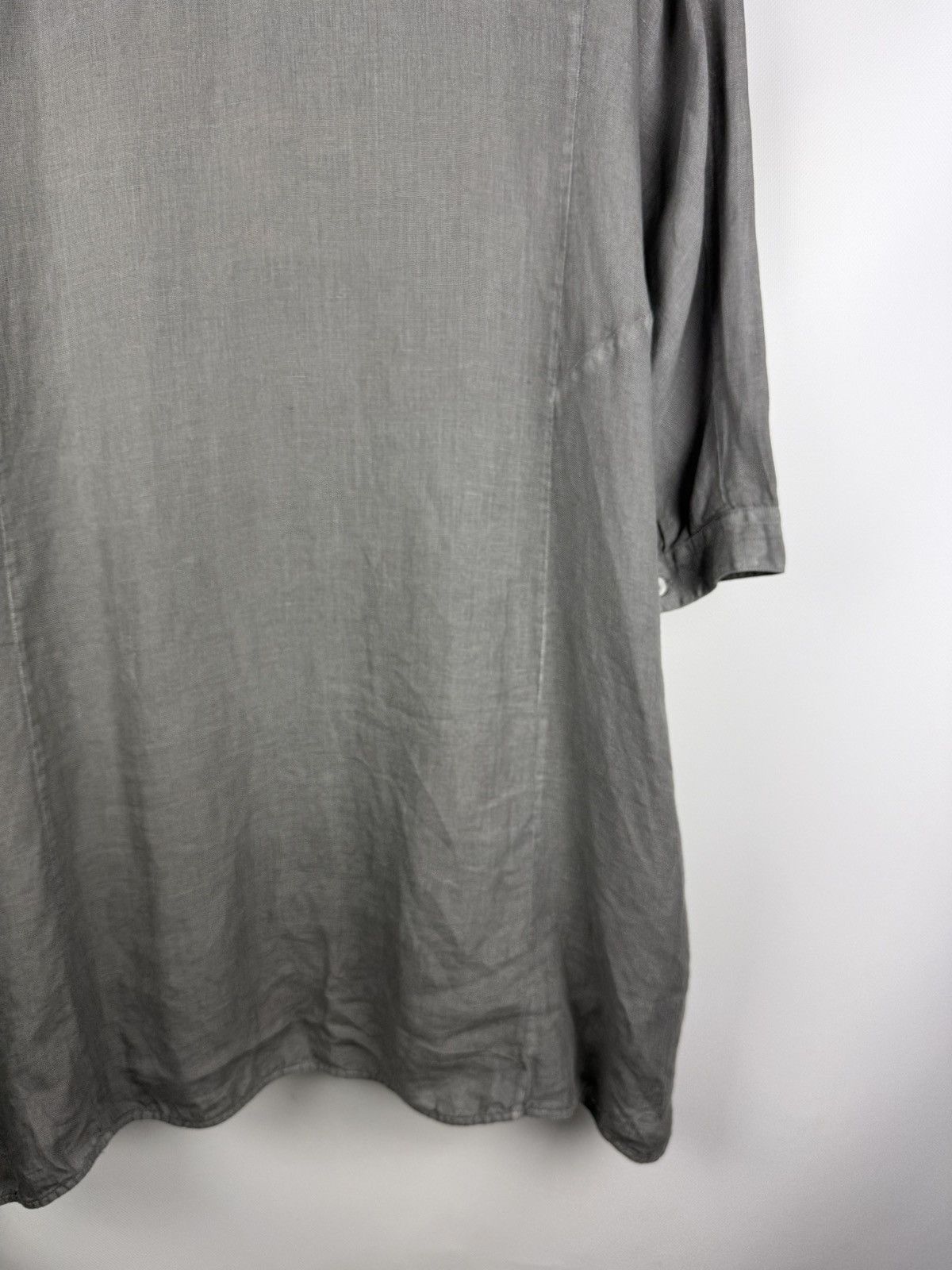 120% Lino 120% Lino Long Sleeve Linen Button Up Lagenlook Shirt Dress Size XL / US 12-14 / IT 48-50 - 18 Thumbnail