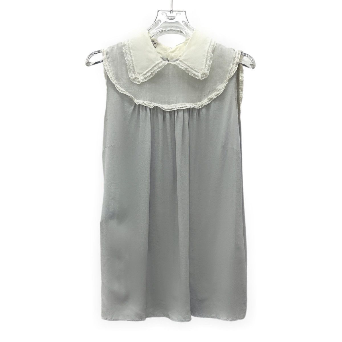 Miu Miu Miu Miu Lace Trim Mulberry Silk Lapel Sleeveless Dress K26WX Size M / US 6-8 / IT 42-44 - 1 Thumbnail