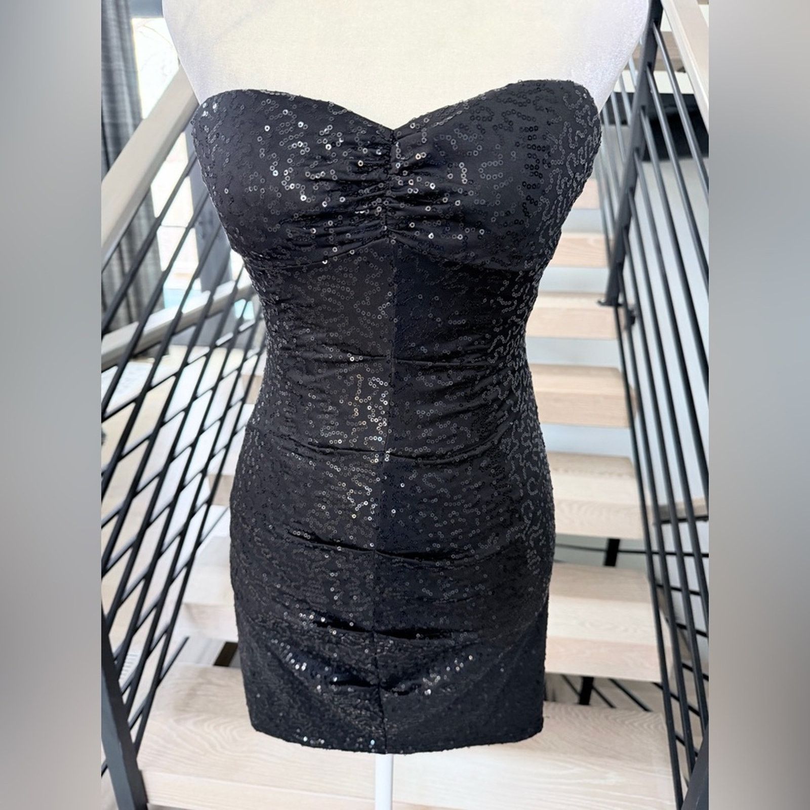 Other New Y2K Black Sequin Mini Strapless Dress size XS Size XS / US 0-2 / IT 36-38 - 5 Thumbnail